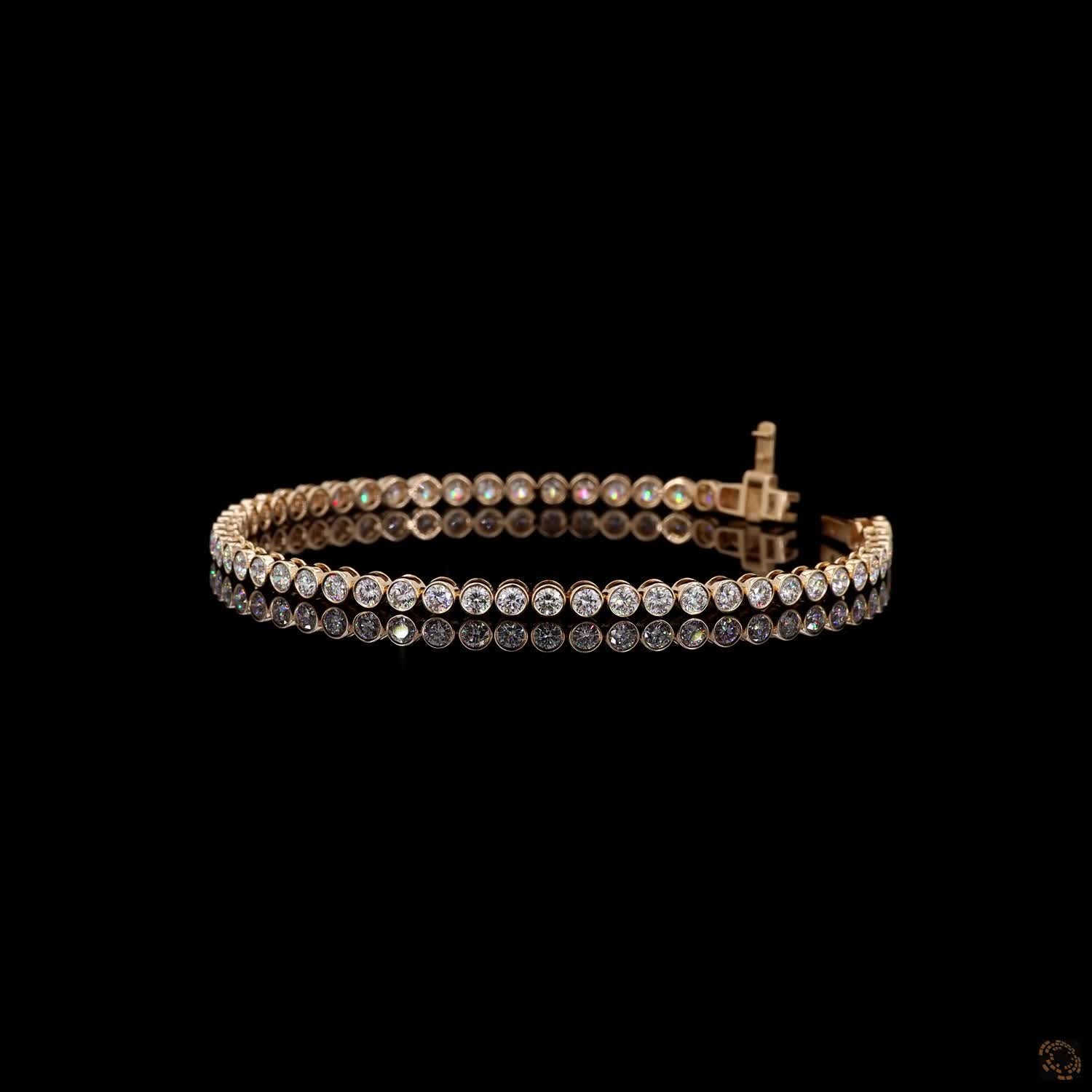 3.42 Ct Full Bezel Setting providing smooth encasing, snag-free wear, and maximum protection for each stone