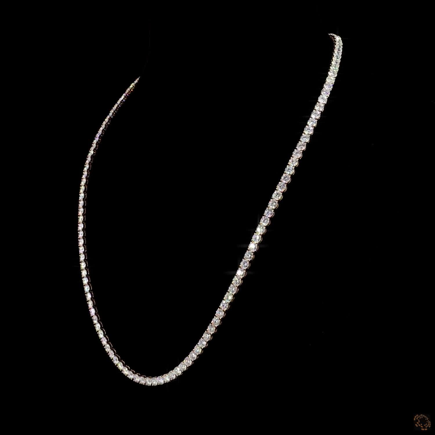 35.16 Ct Round Lab-Grown Diamond Tennis Choker Necklace in Yellow Gold