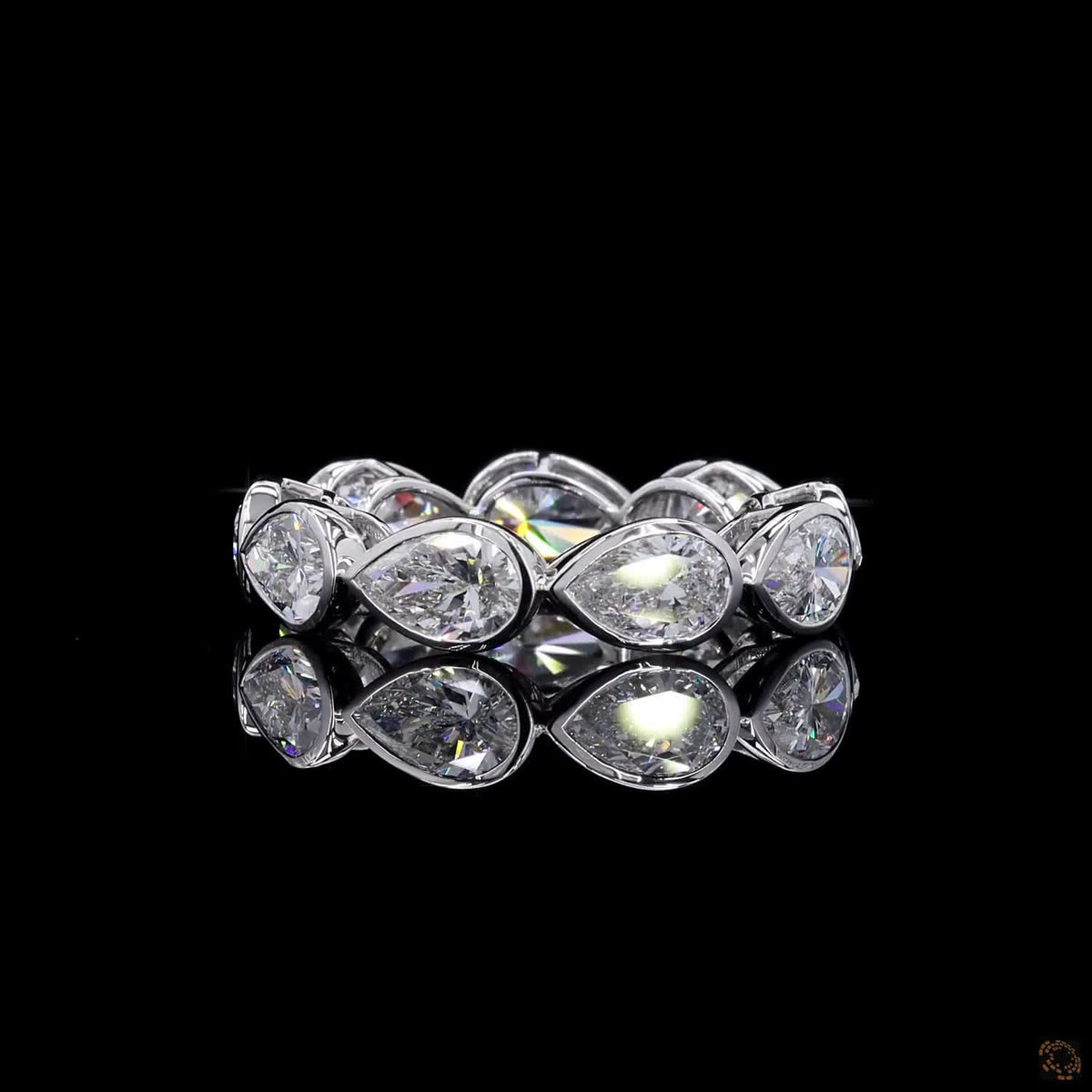 5.16 Ct Bezel Set Pear Cut lab-grown Diamond Eternity Ring
