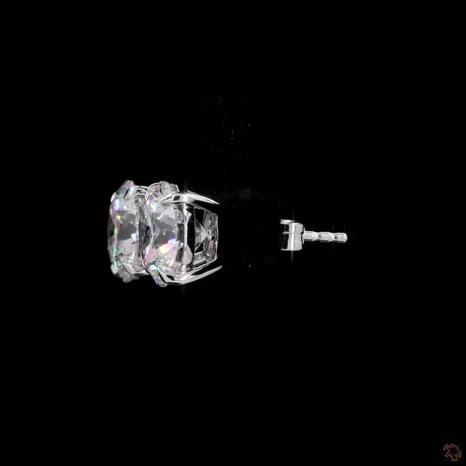 5.06 Ct 14K WHITE GOLD Round Shape Studs Earring
