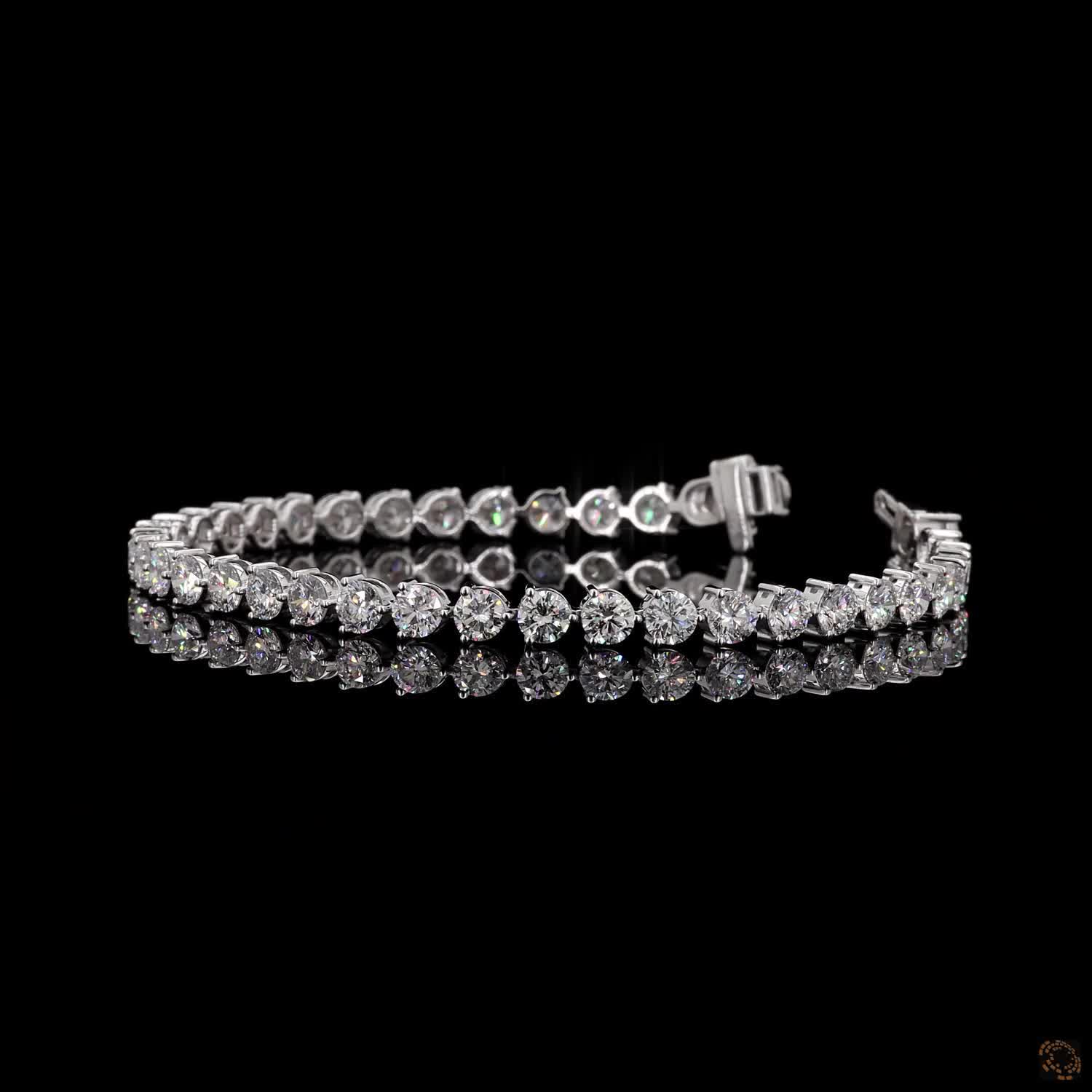 8.84 Ct Classic Round Cut Moissanite Tennis Bracelet – 14K White Gold Finish Fine Jewelry