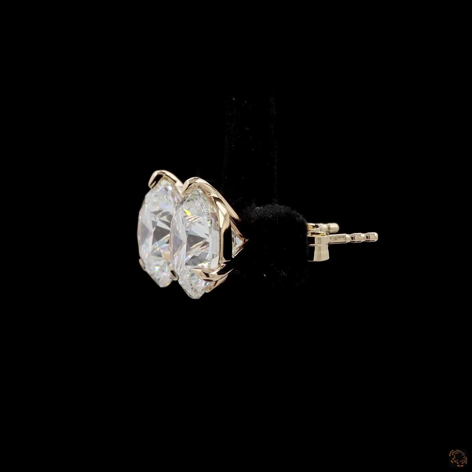 6.75 Ct Classic Round Diamond Solitaire Studs in White Gold
