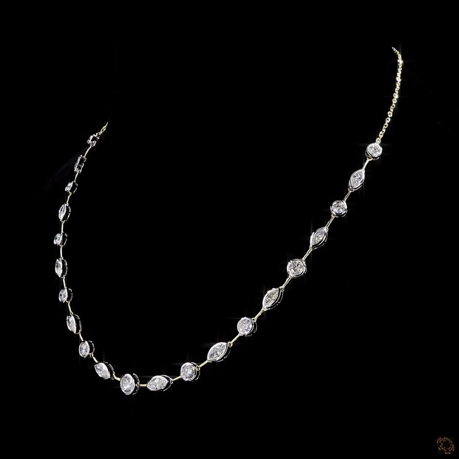 5.30Ct Certified Marquise Diamond Minimalist Chain Necklace