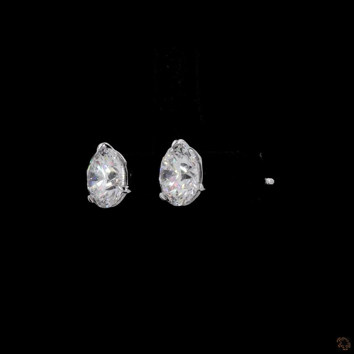 4.16 Ct 14k white gold diamond studs, 3 prong diamond stud earrings round diamond studs