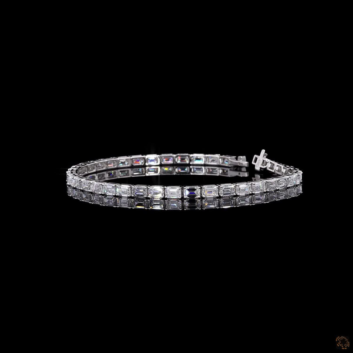 9.95 Ct Emerald Cut Lab-Grown Diamond 4 Prong Fashion Bracelet