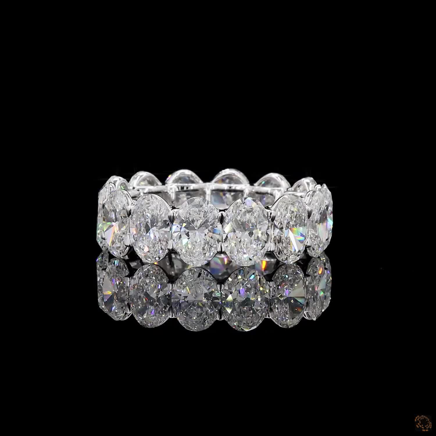 7.09 Ct Oval Cut Diamond Eternity Band in White Gold