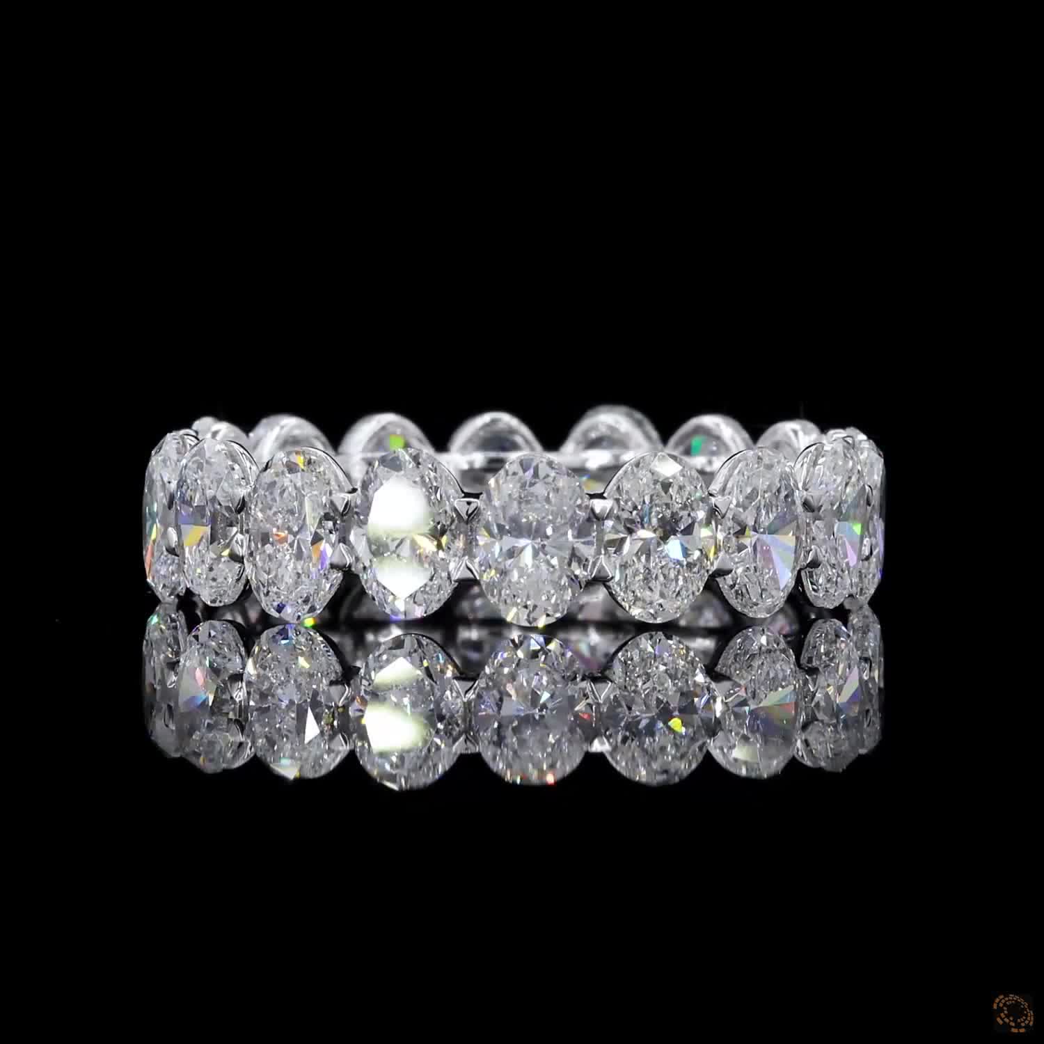 4.83 Ct Oval Cut Diamond Eternity Band | Full Eternity Wedding Ring | White Gold Anniversary Band