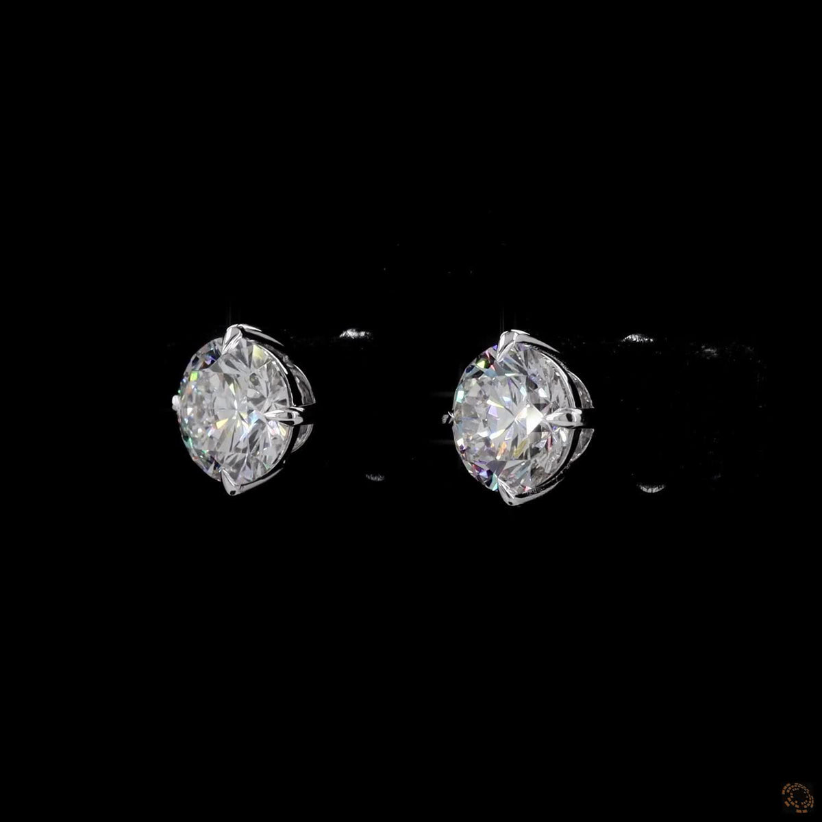 7.15 Ct 14K WHITE GOLD Round Shape Studs Earring