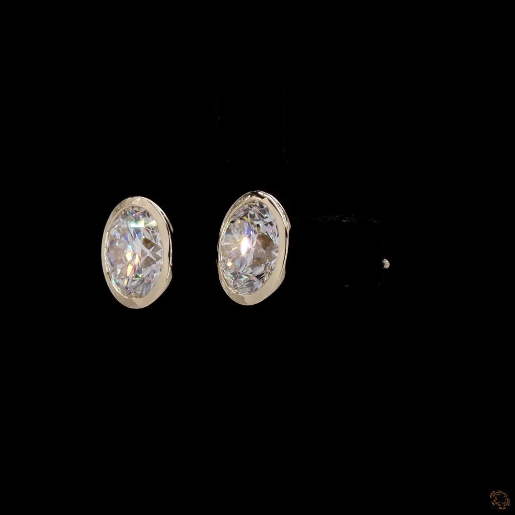 1.50 Ct Bezel-Set Lab Diamond Stud Earrings