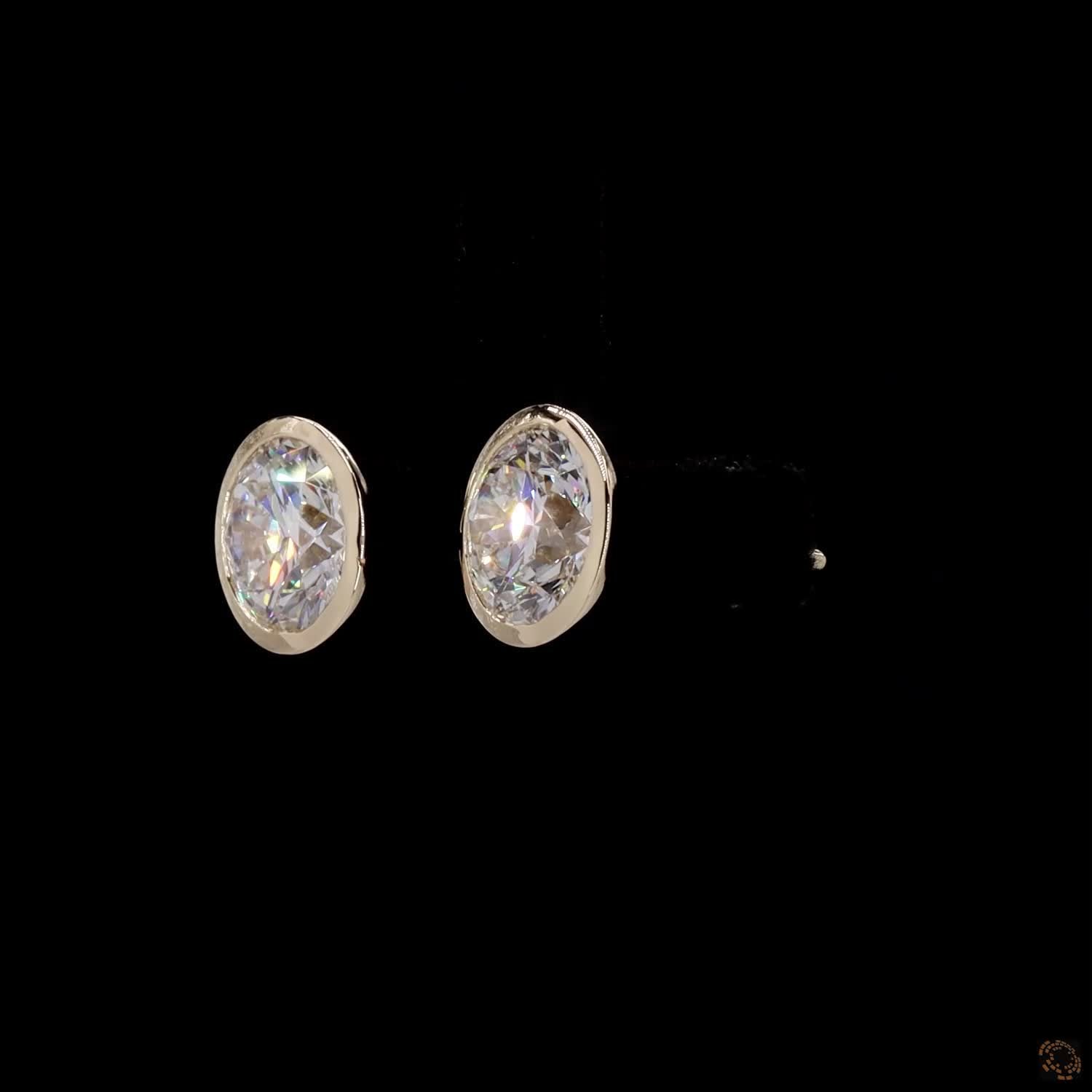 1.50 Ct Bezel-Set Lab Diamond Stud Earrings