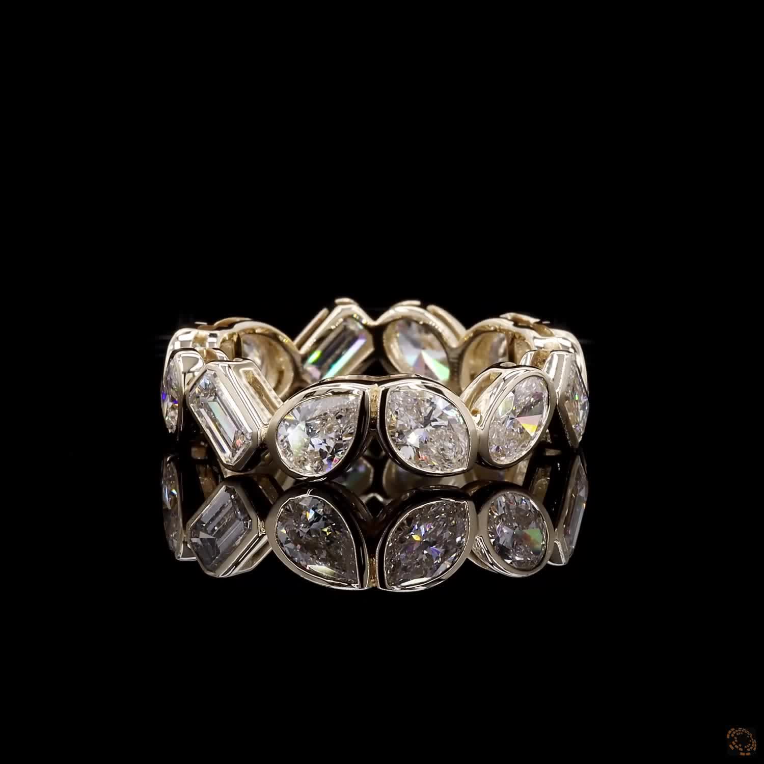 4.1 Ct Bezel-Set Multi-Shape Diamond Eternity Band in 14K Yellow Gold