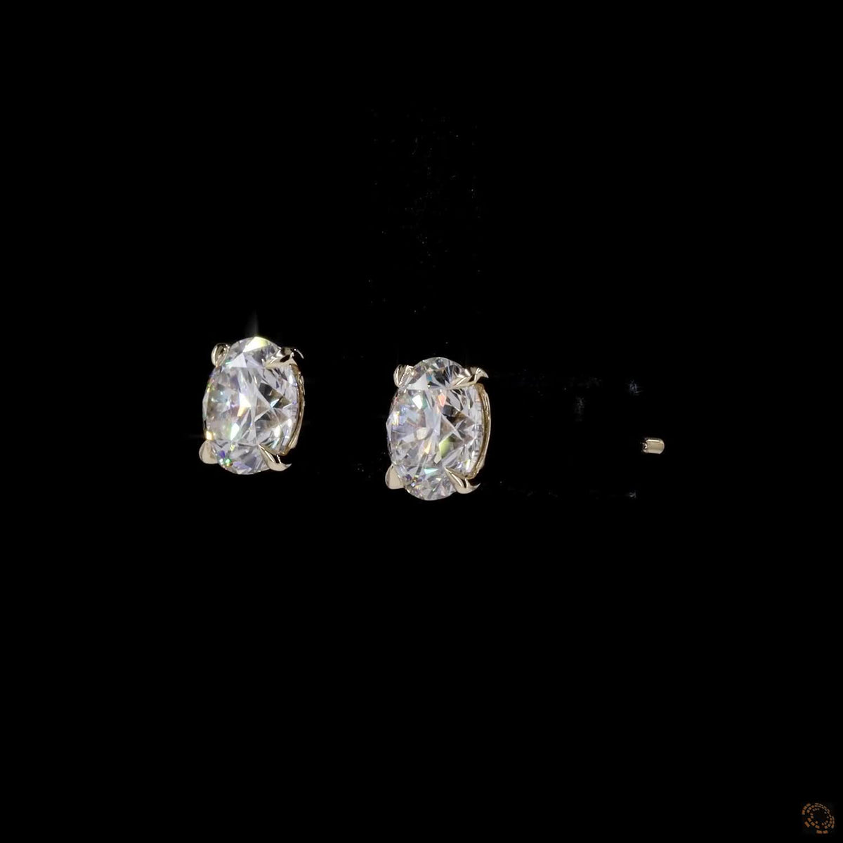 3.02 Ct Round Brilliant Cut Diamond Stud Earrings – Classic 4-Prong Claw Solitaire Studs