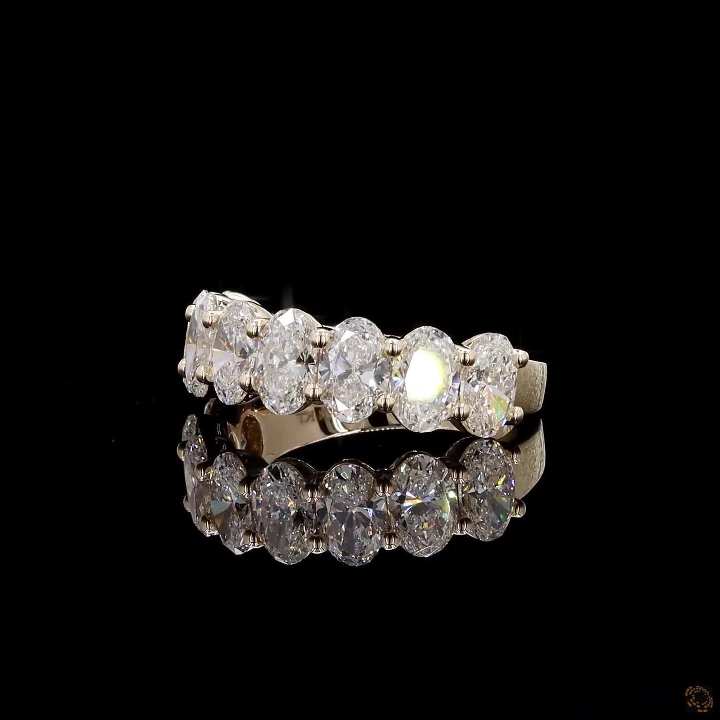 3.22 Ct Oval Lab Diamond Eternity Band - 14K Yellow Gold