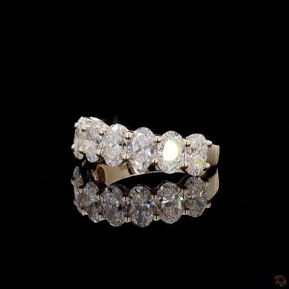 3.22 Ct Oval Lab Diamond Eternity Band - 14K Yellow Gold