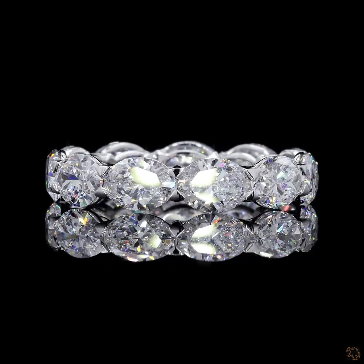 5.70 Ct Luxury Oval Diamond Full Eternity Band | White Gold Anniversary Ring for Her