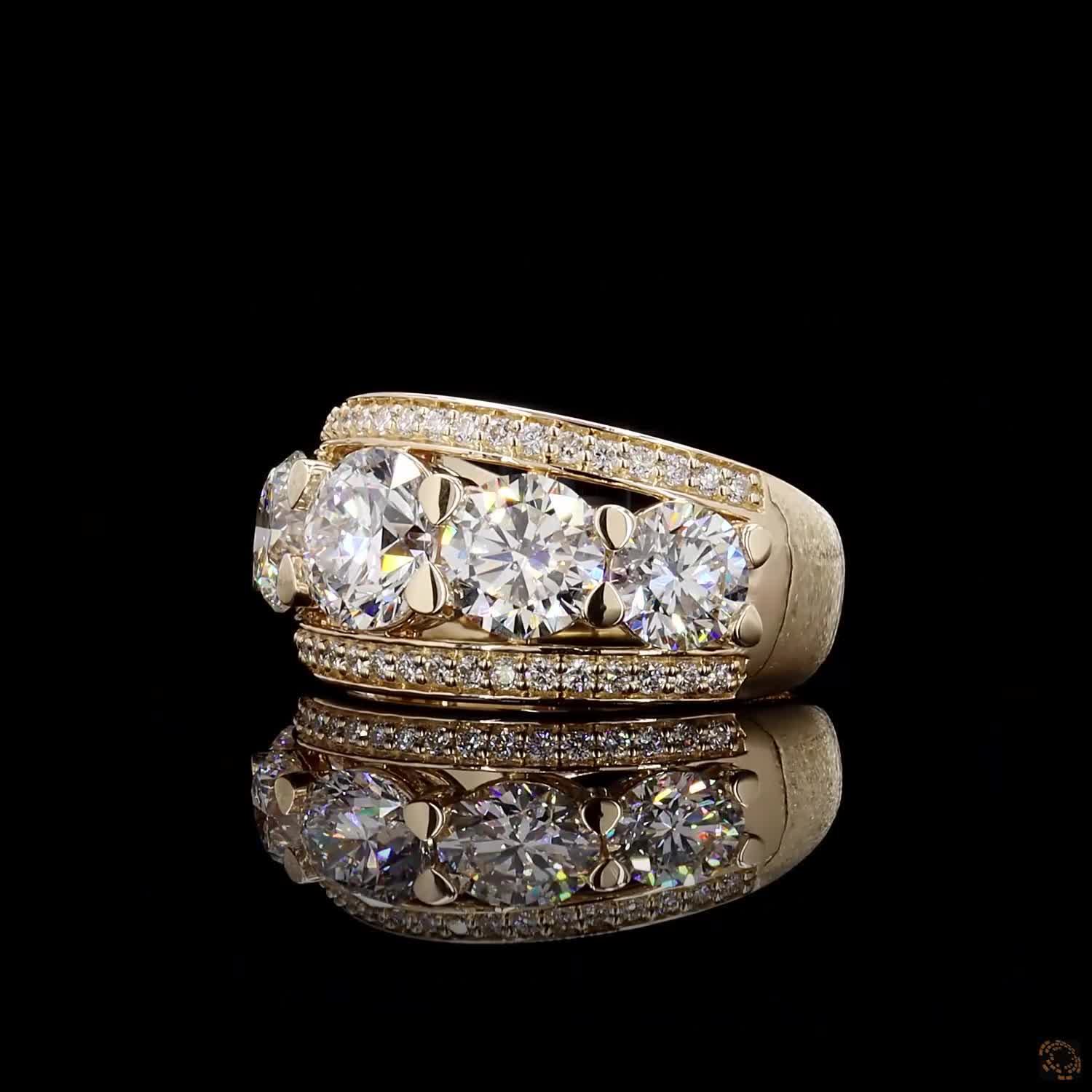 5.68 Cts Lab Grown Diamond Multi-Row Engagement Ring