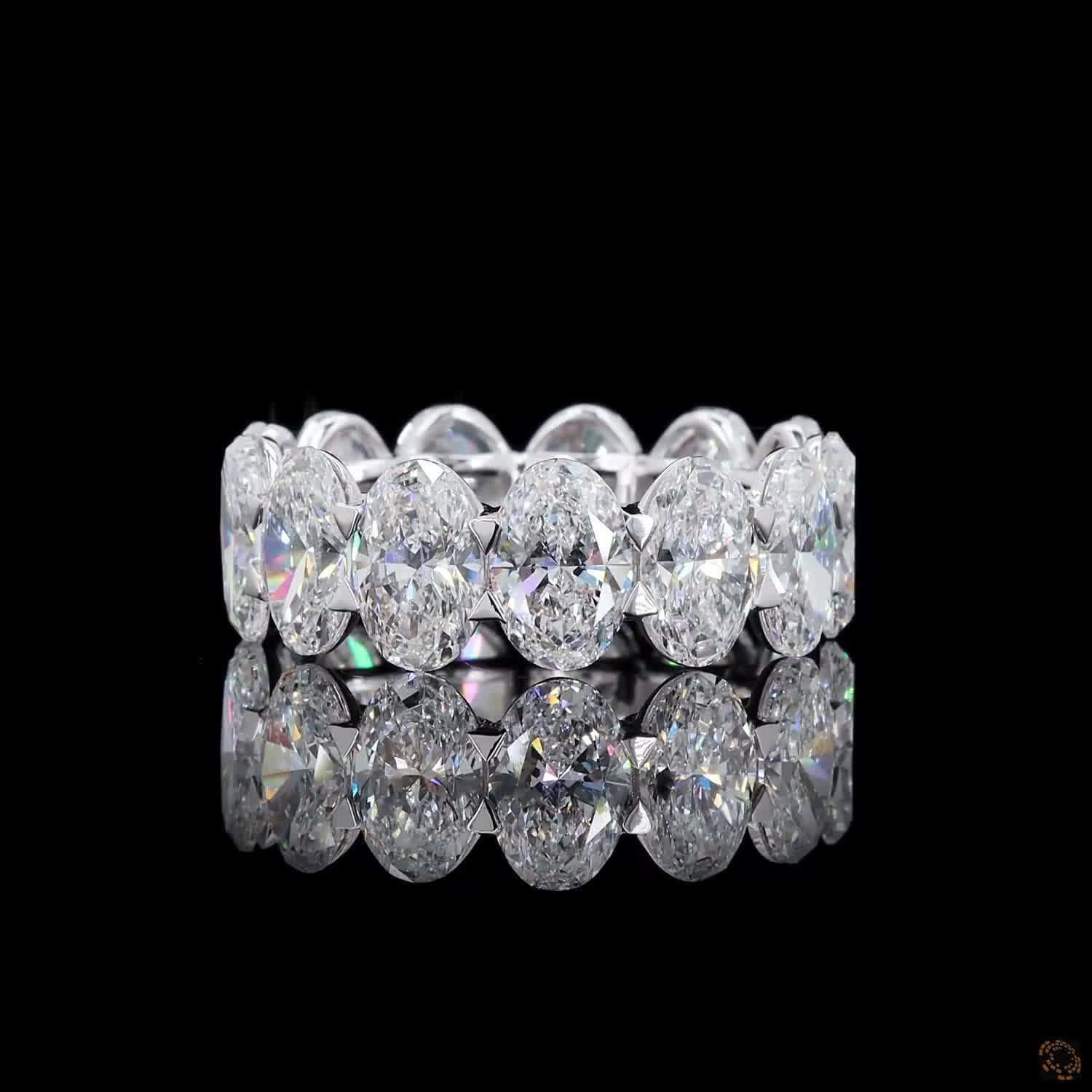 13.43 Ct Luxury Oval Cut Diamond Eternity Band | Stackable Wedding & Anniversary Ring