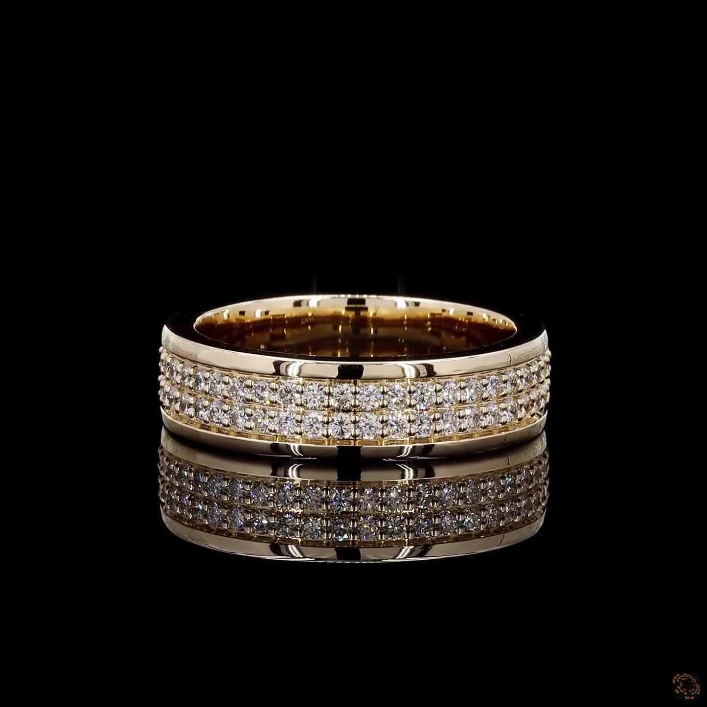 0.91 Ct Yellow Gold 62 Round Diamond  Wedding Band Ring