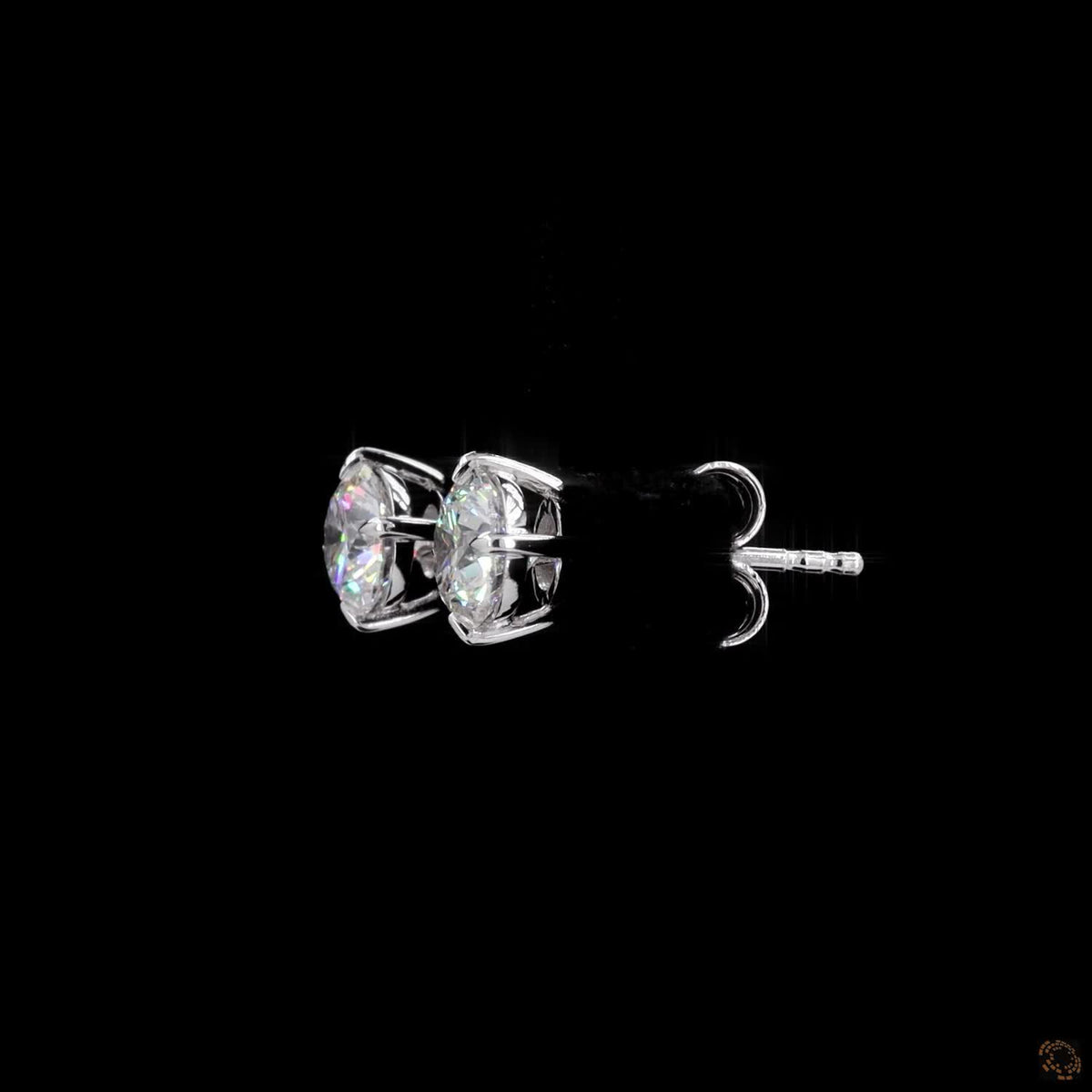 1.50 Ct Solid 14K White Gold Round Brilliant Cut Diamond Stud Earrings – Classic 4-Prong Claw Solitaire Studs