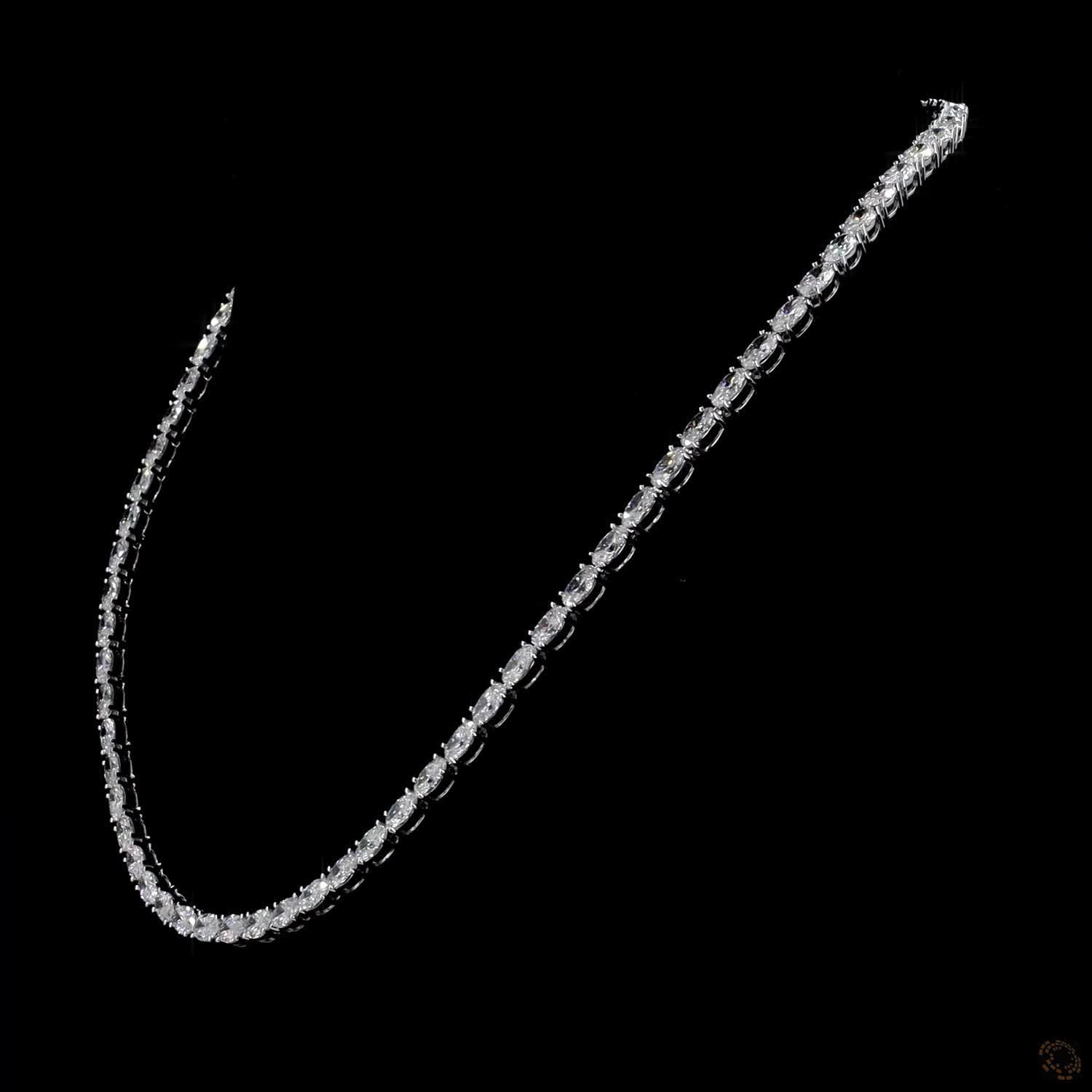 20.94 Ct Interlocking sequence of oval cut diamonds adds texture, visual interest, and multi-dimensional brilliance