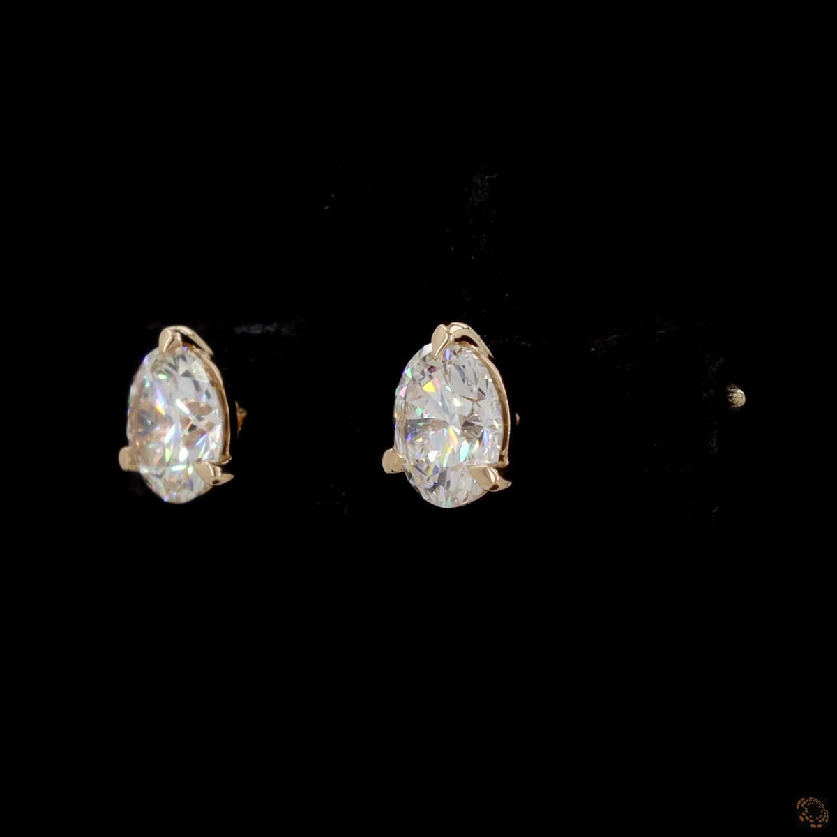 1.44 Ct Round Cut Solitaire Diamond Stud Earrings in Yellow Gold