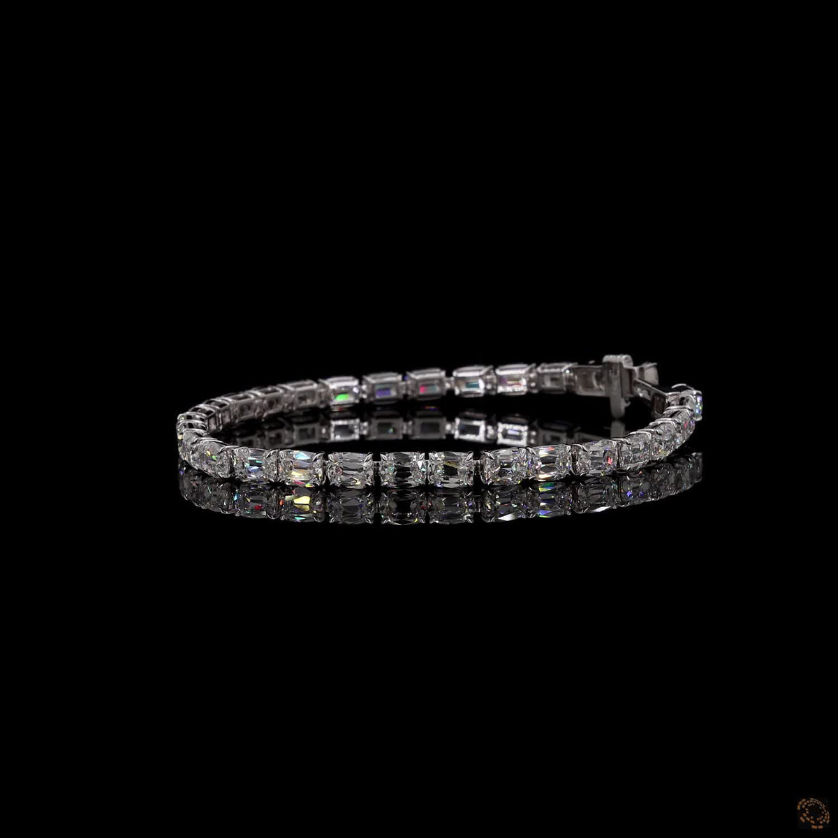 13.23 Ct Radiant Cut Tennis Bracelet in 14K White Gold | 4-Prong East-West Radiant Eternity Line Bracelet