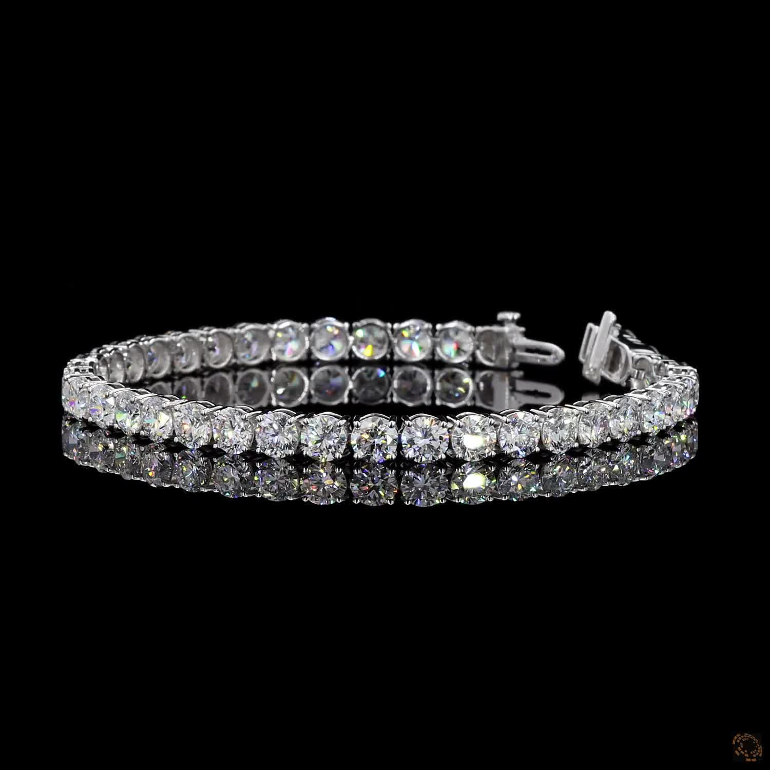 14.17 Ct White Gold Round Diamond Tennis Bracelet
