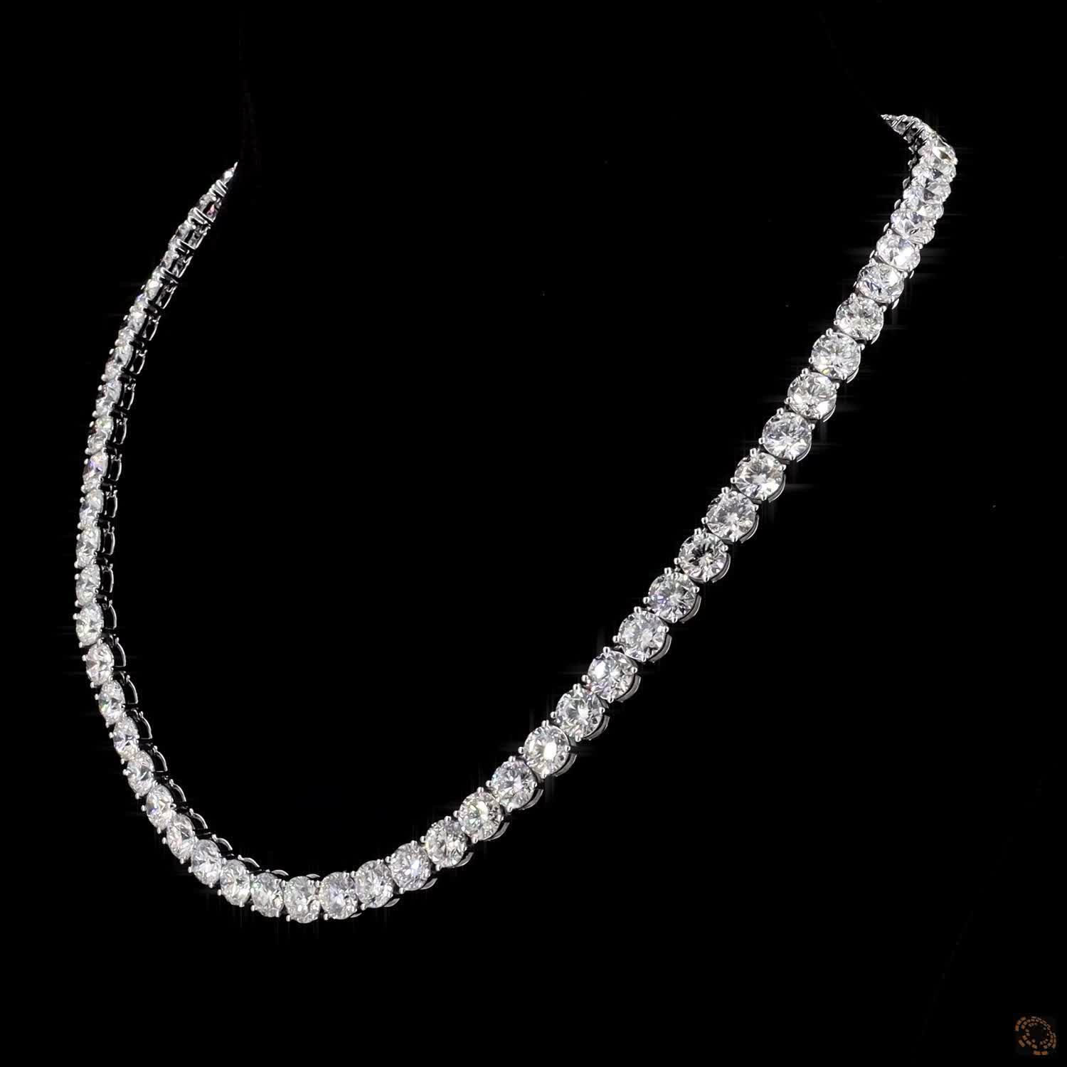 68.74 Ct Tennis Necklace / Diamond Eternity Chain