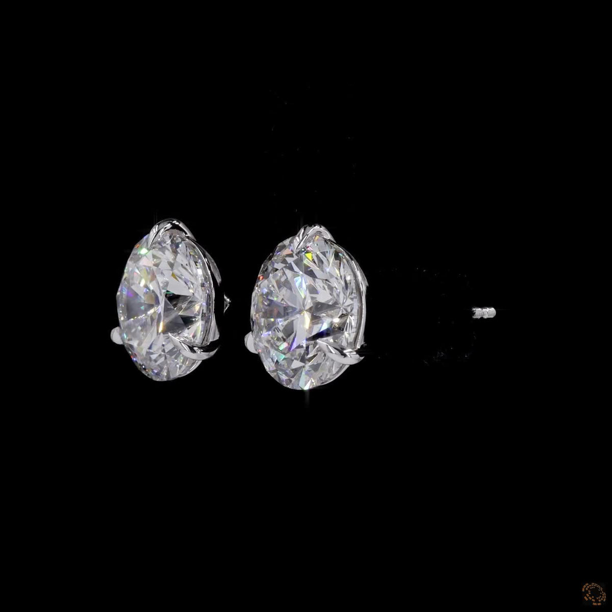 10.09 Ct Round Diamond Solitaire Stud Earrings, 3-Prong V-Basket Claw Studs for Women