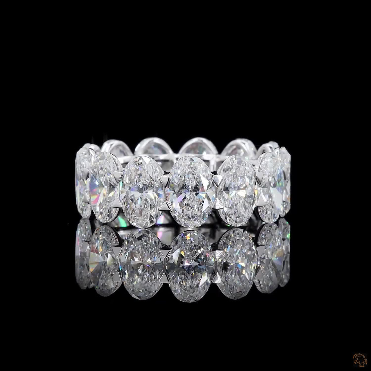 13.43 Ct Luxury Oval Cut Diamond Eternity Band | Stackable Wedding & Anniversary Ring