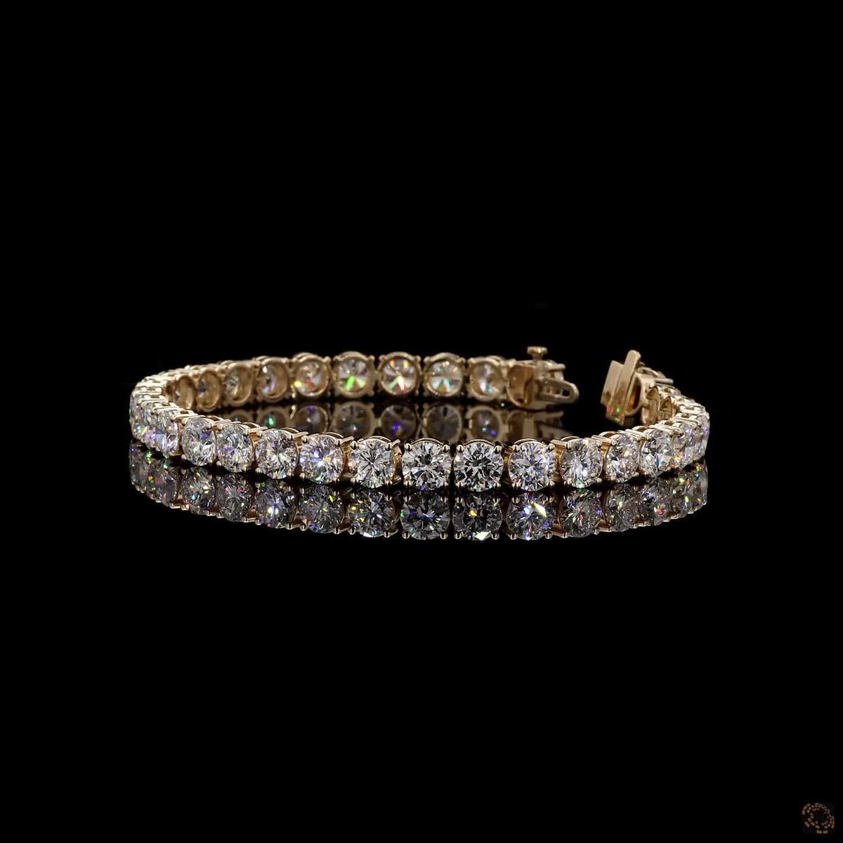 17.68 Ct Round Cut Classic Tennis Bracelet in 14K Yellow Gold | 4-Prong Diamond Alternative Line Bracelet
