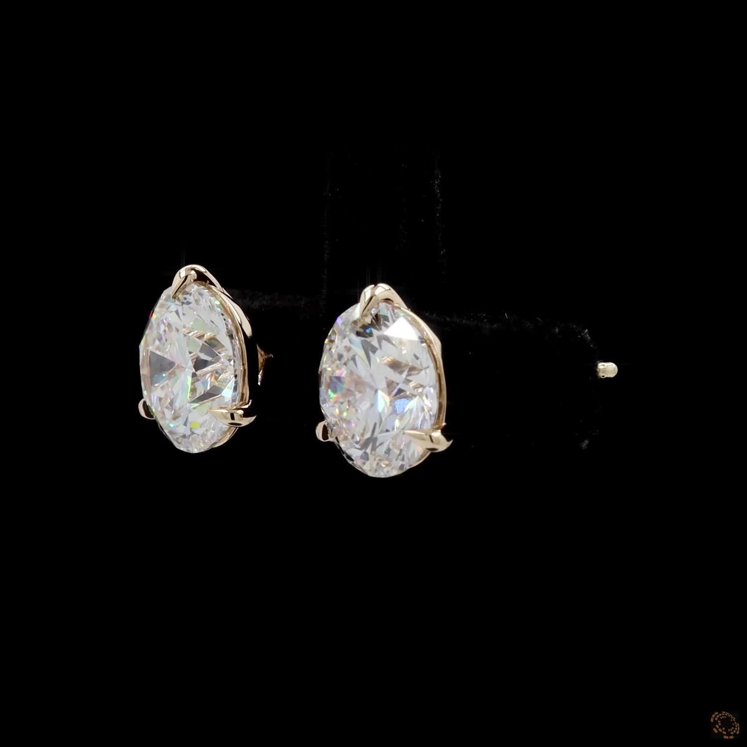 5.08 Ct Classic Round Diamond Solitaire Studs in White Gold