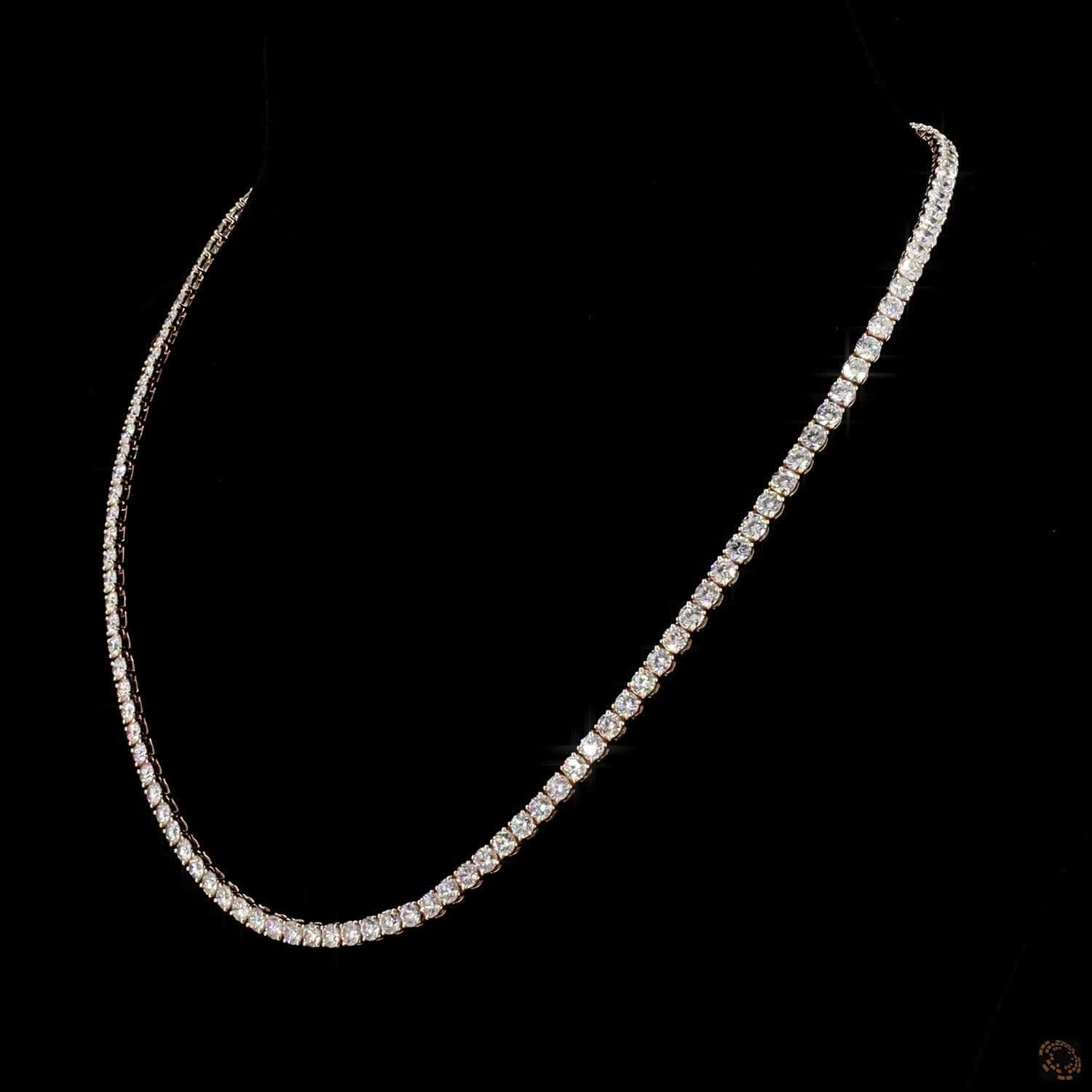 18.27 Ct Single strand of uniform, continuous round brilliant-cut diamonds