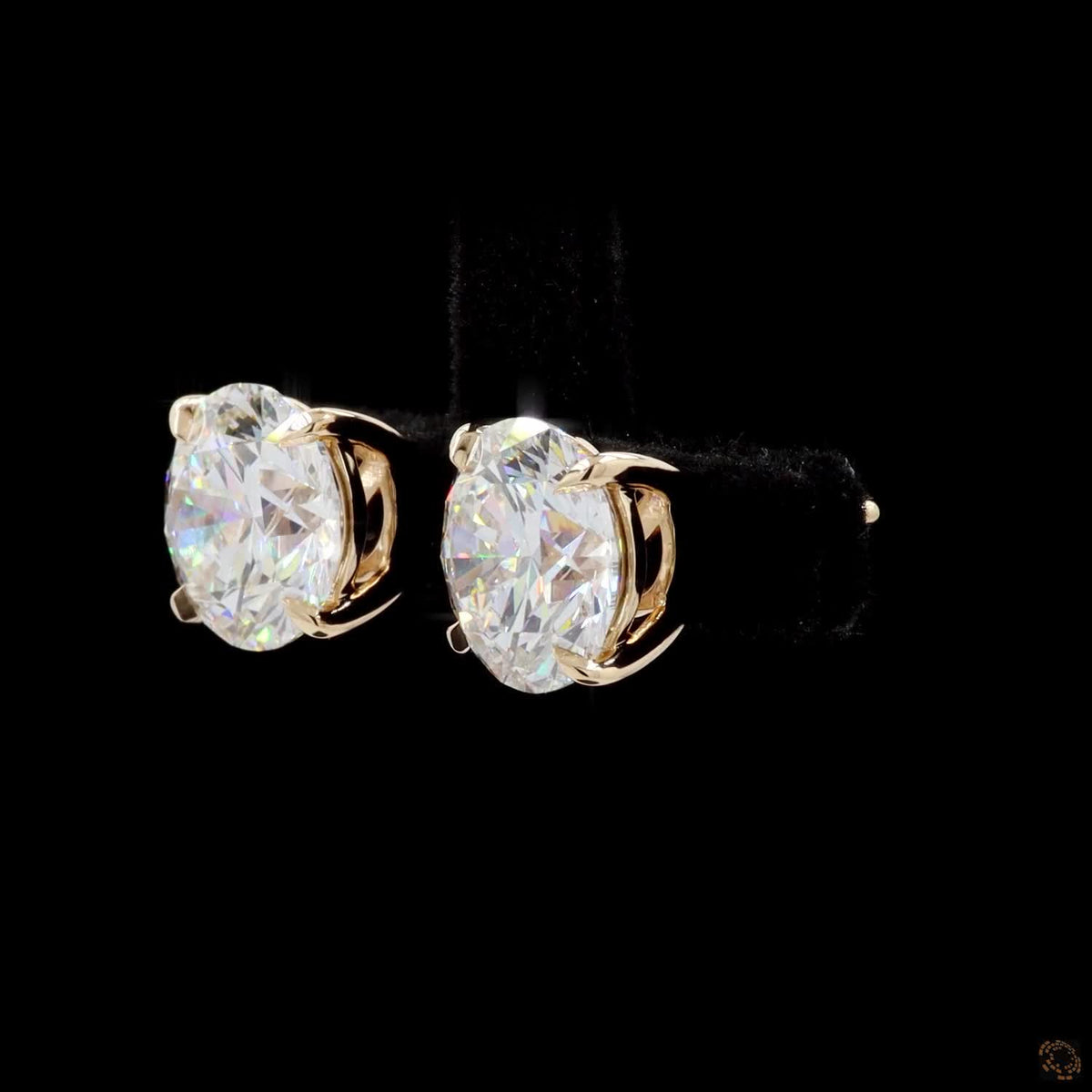 3.03 Ct Solid 14K Yellow Gold Round Cut Diamond Bezel Stud Earrings – Sleek Solitaire Daily Jewelry Set