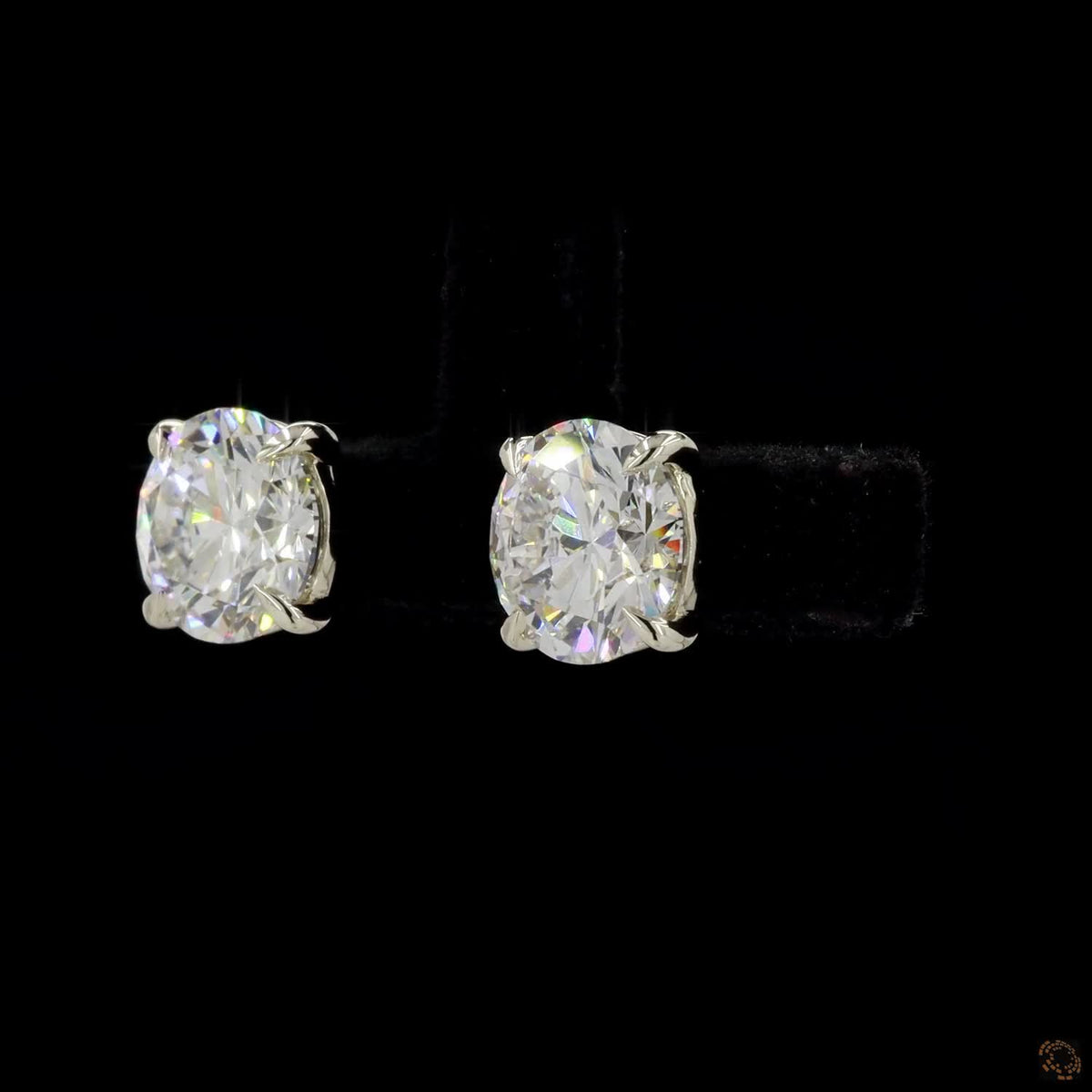 2.10 Ct Round Cut, Four Prongs Martini Earrings