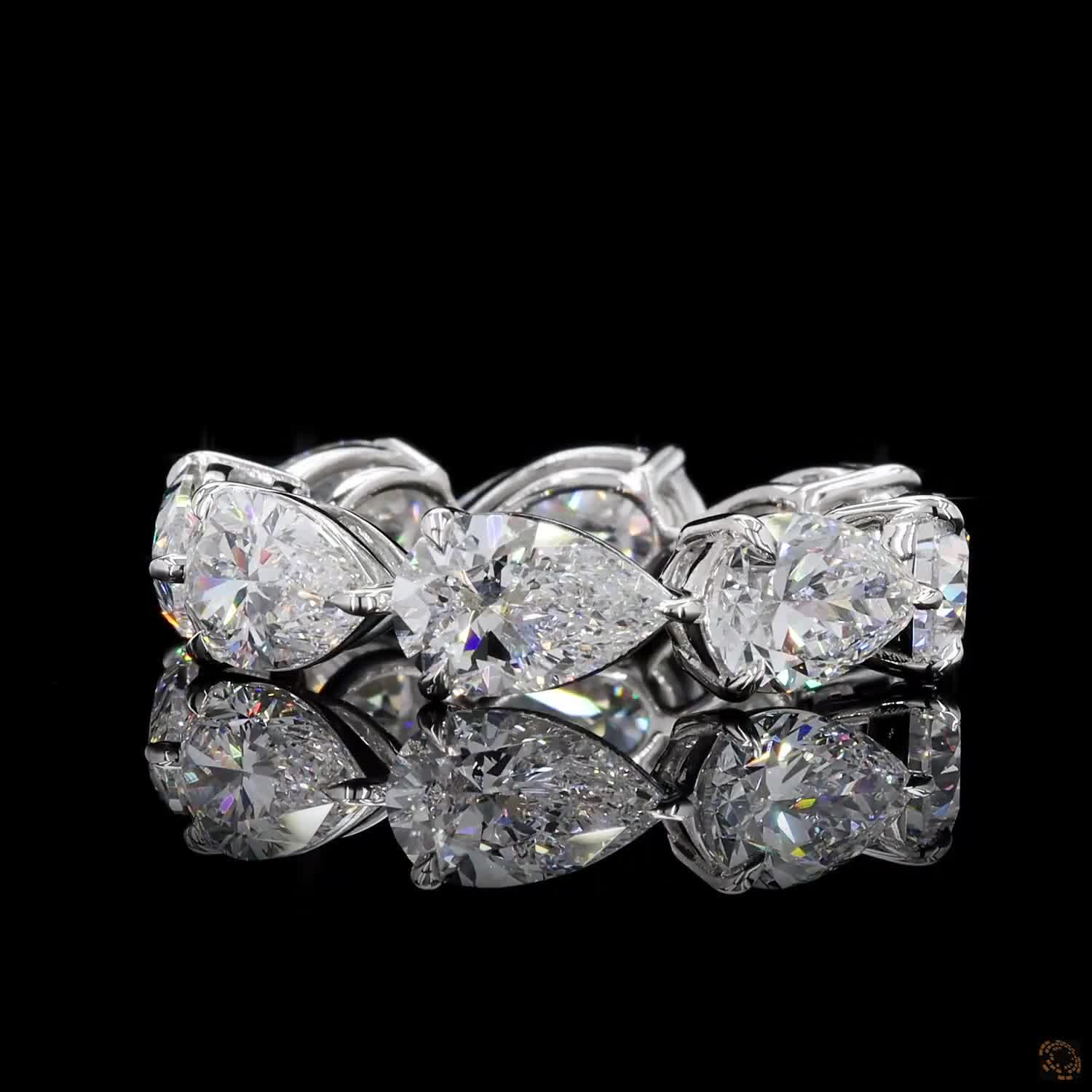 9.30 Ct Luxury Pear Shape Lab Grown Diamond Anniversary Ring | Fine Jewelry for Her