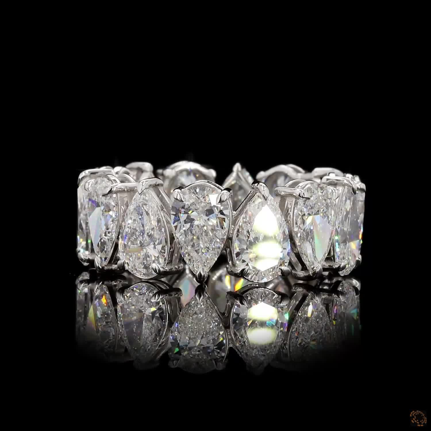7.83 Ct Pear Shape Luxury Diamond Anniversary Ring Women's Diamond Wedding Band