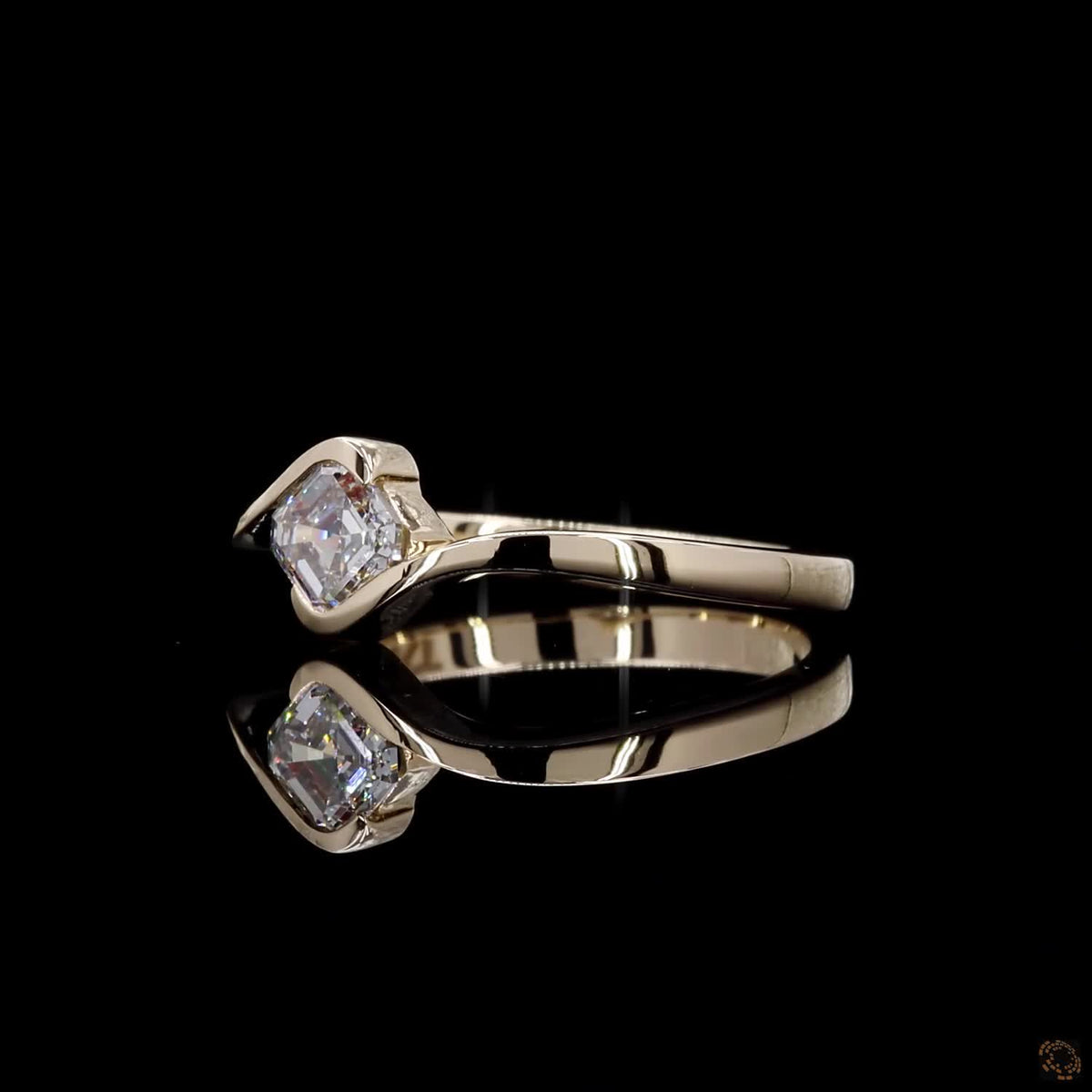 0.73 Ct Asscher Cut Lab Grown Diamond Solitaire Engagement Ring