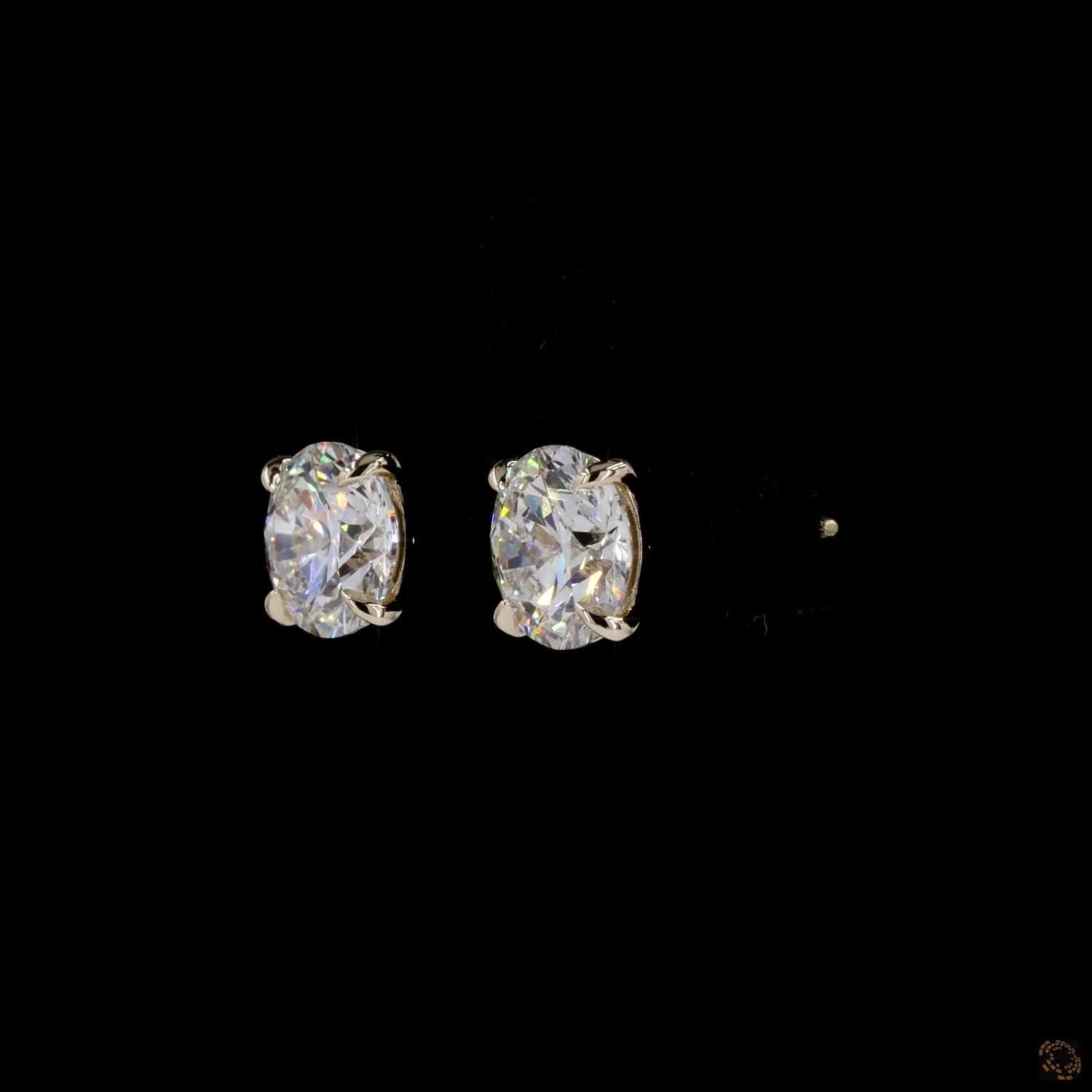 5.09 Ct 3-Prong Martini Setting Round Diamond Stud Earrings