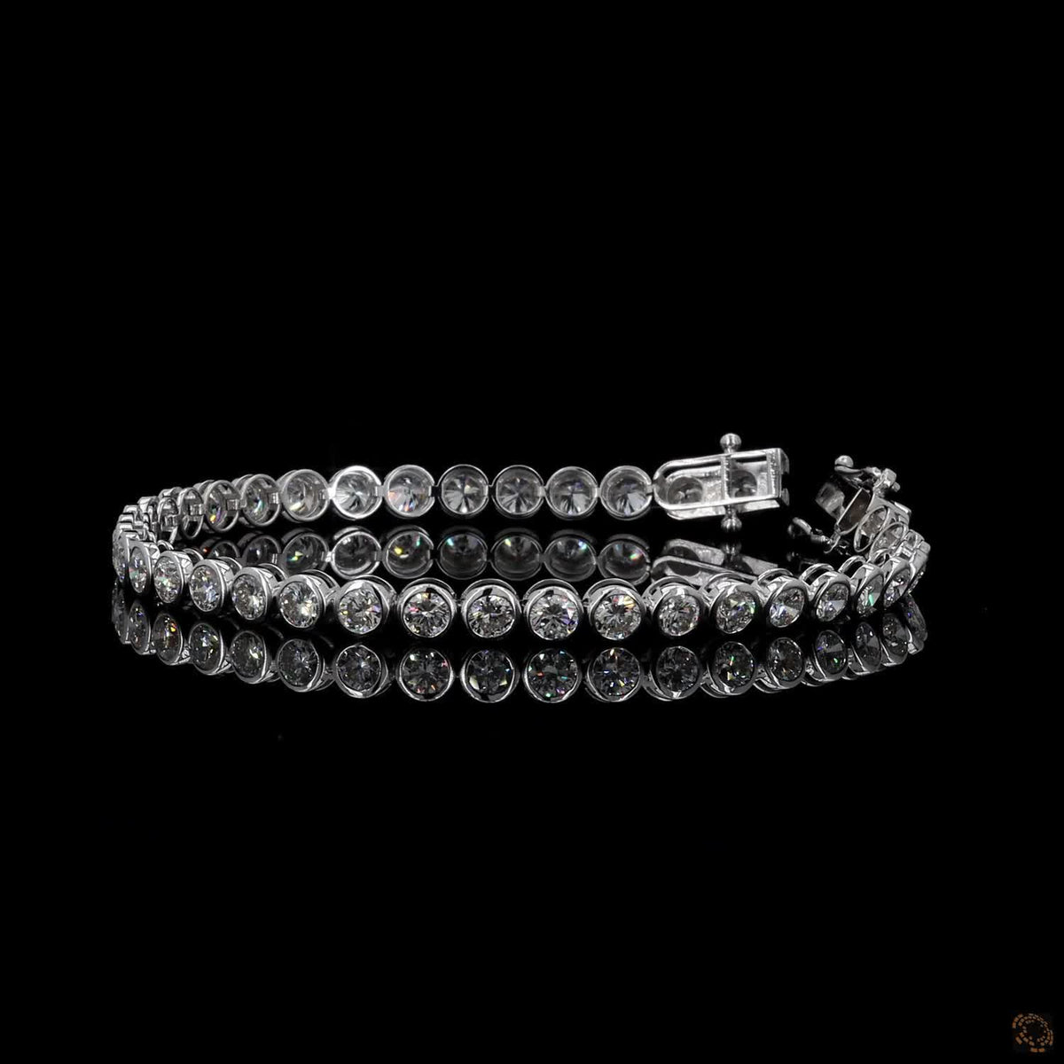 8.35 Ct Silver Round Crystal Tennis Bracelet for Women – Classic Sparkling Link Bracelet