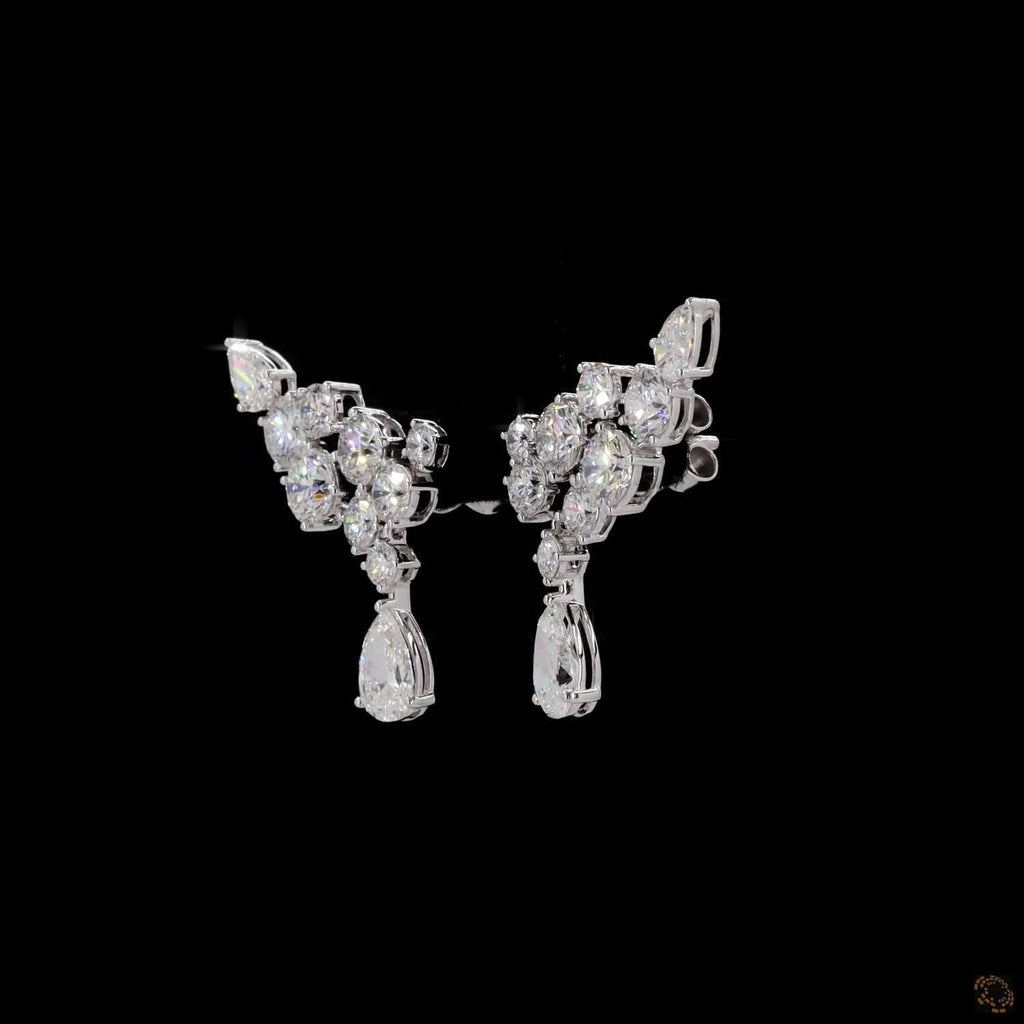5.68 Ct Cluster Climber with Fashion Earrings - Push Backs