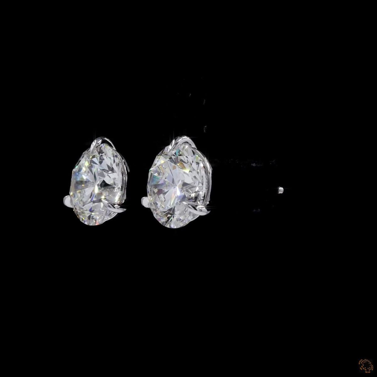 8.04 Ct Solid 14K White Gold Round Brilliant Cut Diamond Stud Earrings – Classic 3-Prong Double-Claw Martini Solitaire Studs