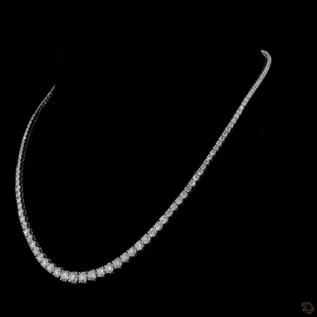 9.18 Ct Fine Diamond Tennis Necklace for Women – Brilliant Cut Diamonds