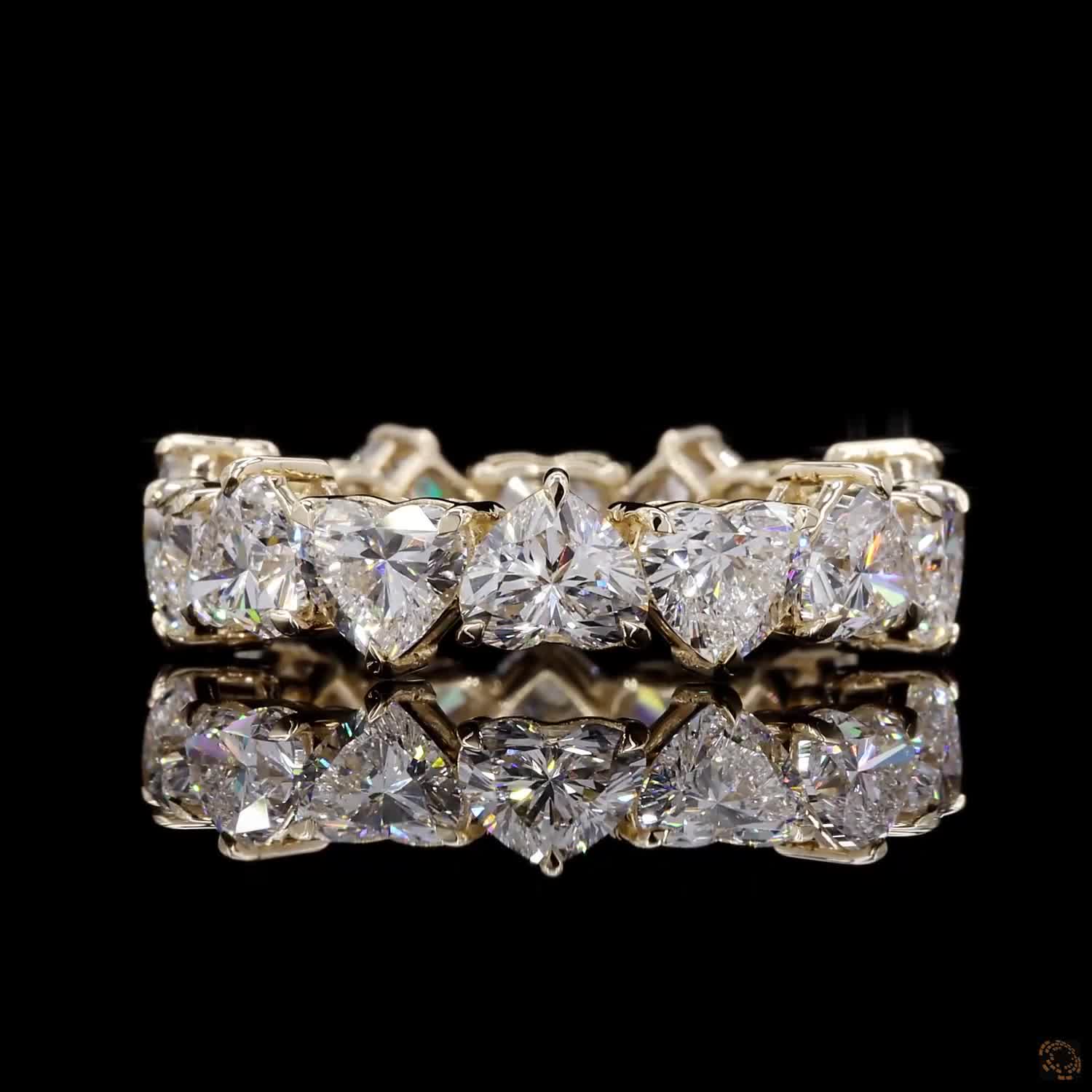7.52 Ct Luxury Heart Cut Diamond Full Eternity Band Ring in Prong Set Wedding & Anniversary Band