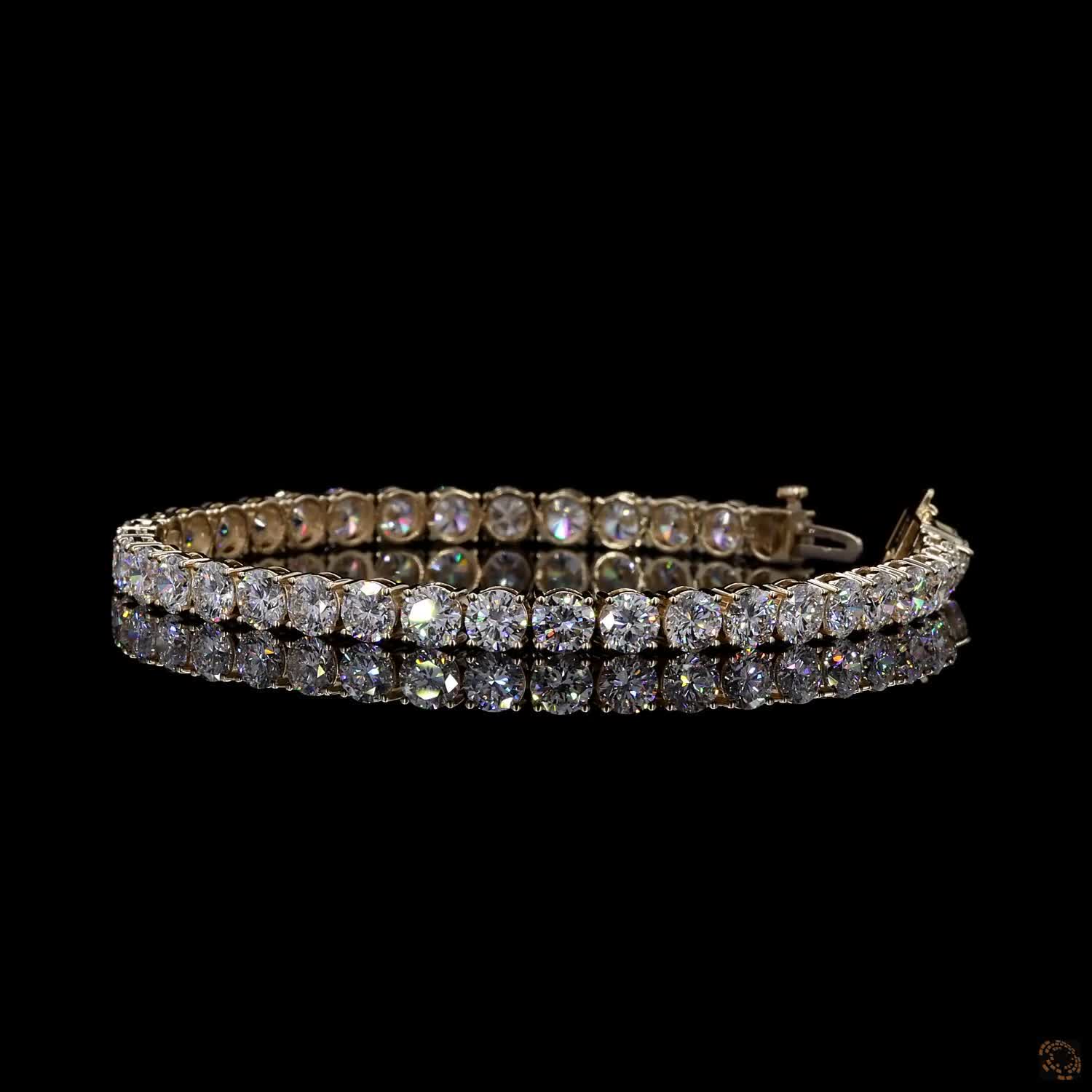 13.94 CT Round Cut Diamond Tennis Bracelet | Classic Luxury Diamond Bracelet for Women