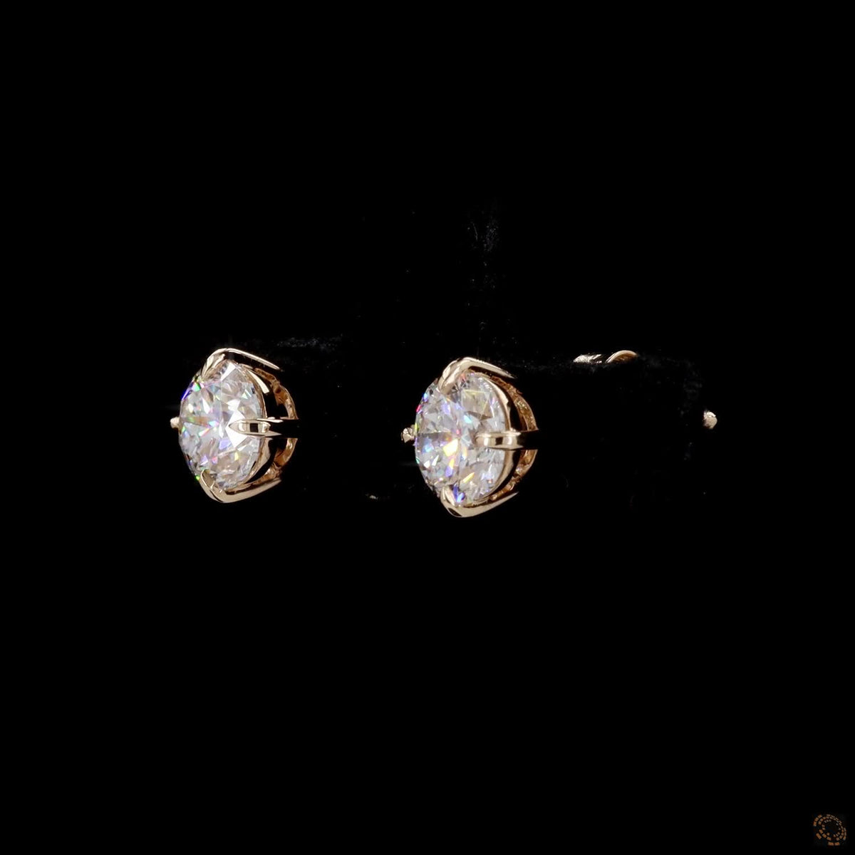 1.43 Ct Round Diamond Solitaire Stud Earrings, High-Polish Studs for Women 4-Prong