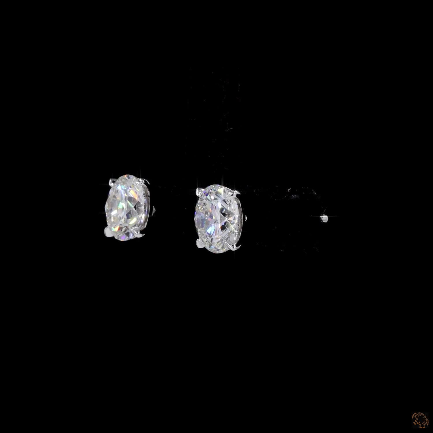 3.10 Ct 14K WHITE GOLD Round Shape Studs Earring