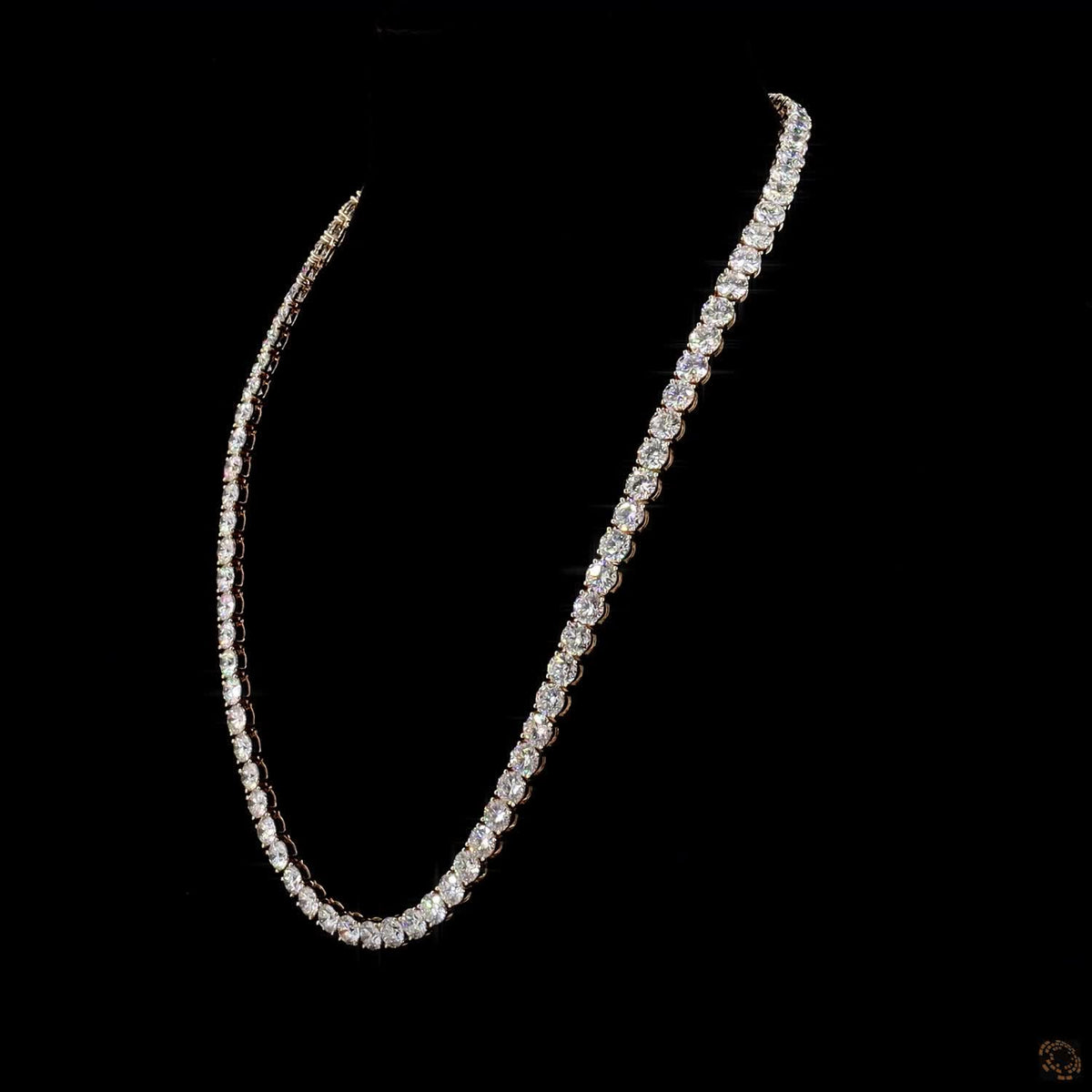 83.40 Ct Round Cut Diamond Tennis Necklace, Classic Diamond Riviera Necklace, Graduated Round Brilliant Diamond Necklace, Luxury Fine Jewelry Gift