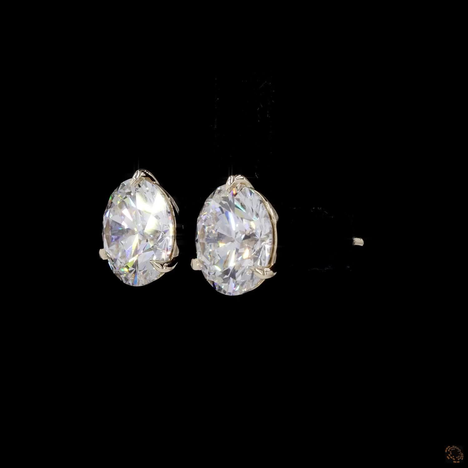 10.16 Ct 3-Prong Martini Setting Round Diamond Stud Earrings