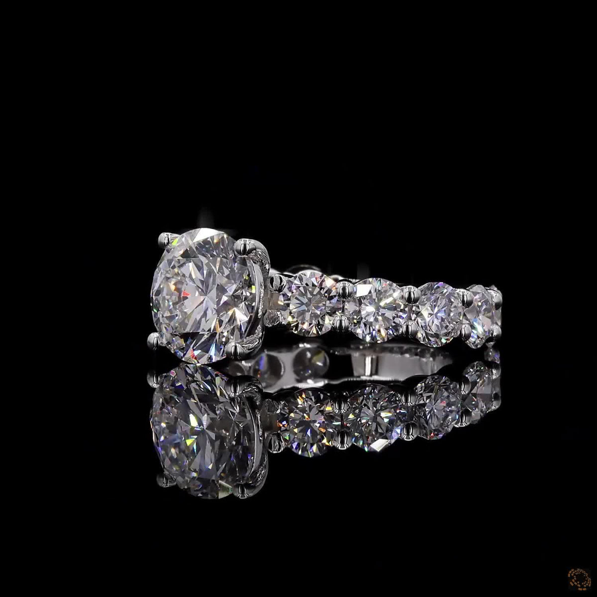 5.45 Ct Round Cut Lab Grown Diamond Engagement Ring